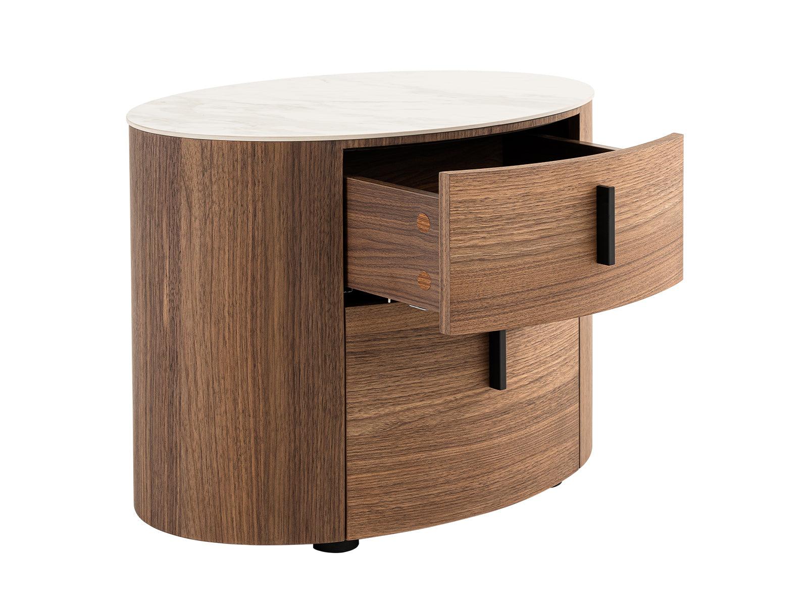 Chelton - Contemporary Ceramic and Oval Nightstand