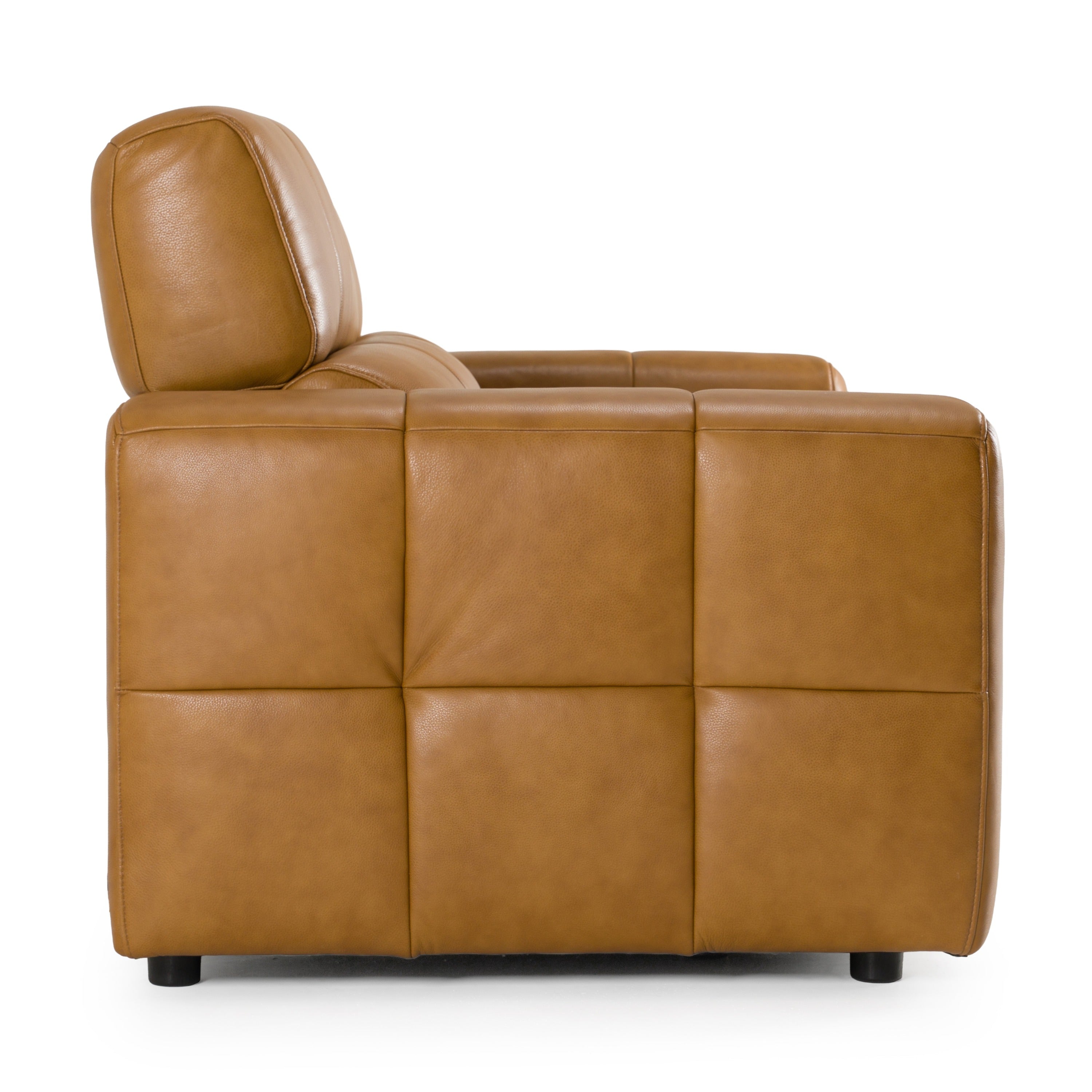 Chevak Modern Leather Sofa w/ 2 Recliners