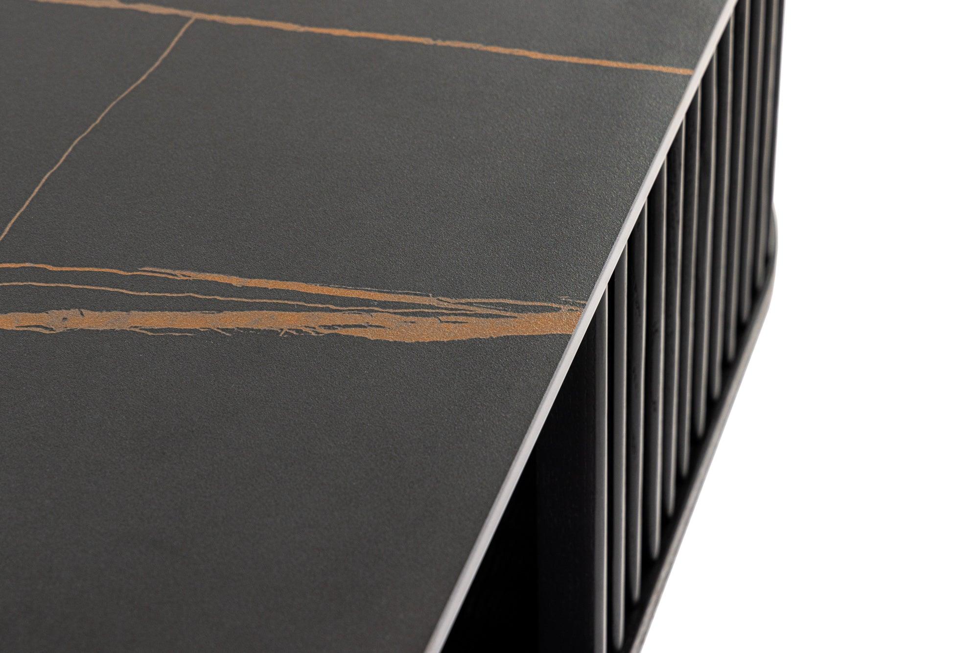 Chip Modern Ceramic and Ash Square Coffee Table