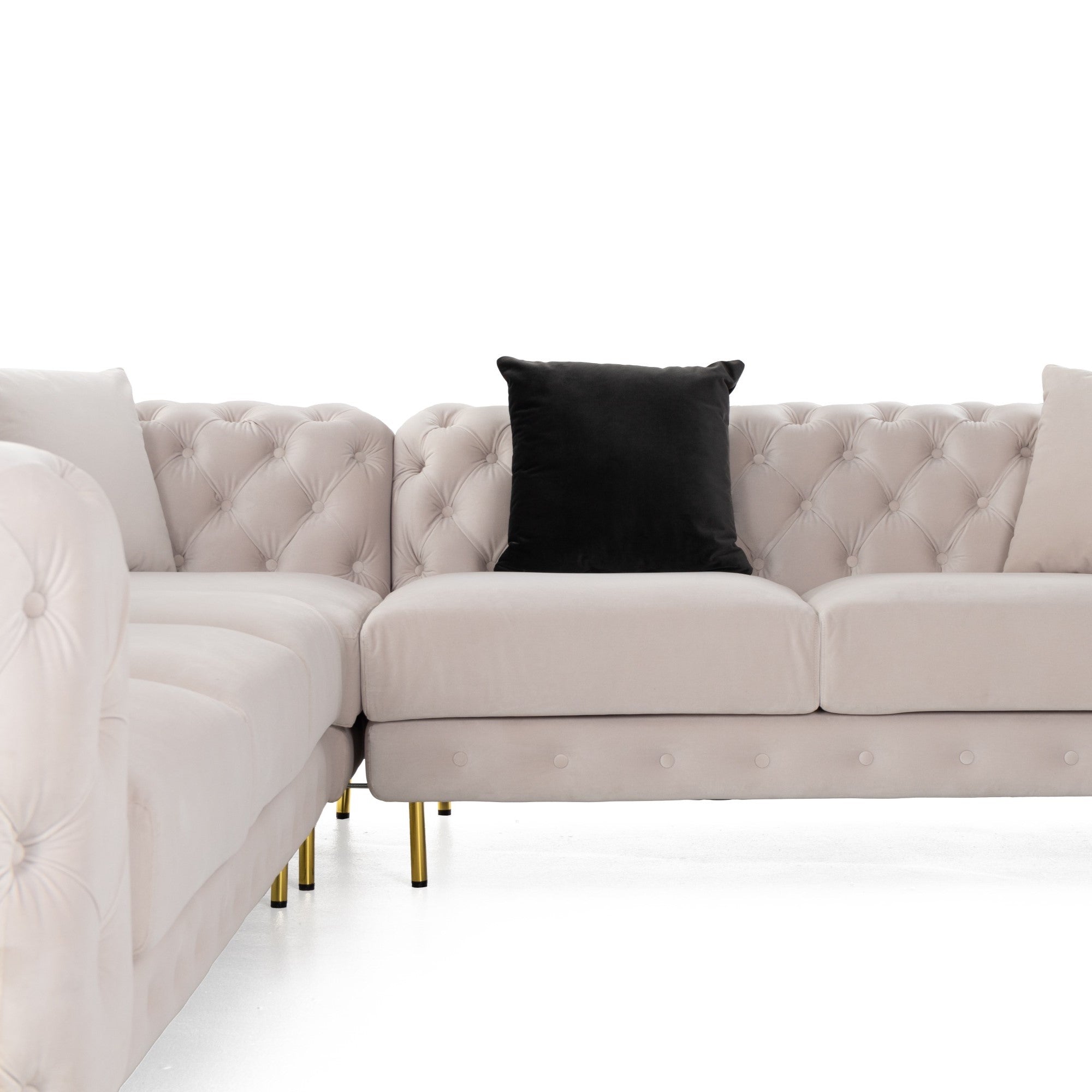 Clarice Transitional Light Velvet Sectional Sofa