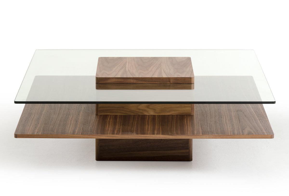 Modrest Clarion MidCentury and Glass Coffee Table