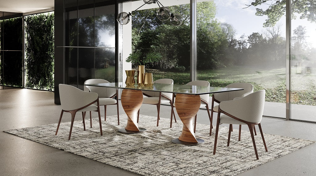 Cleveland Contemporary Glass and Dining Table