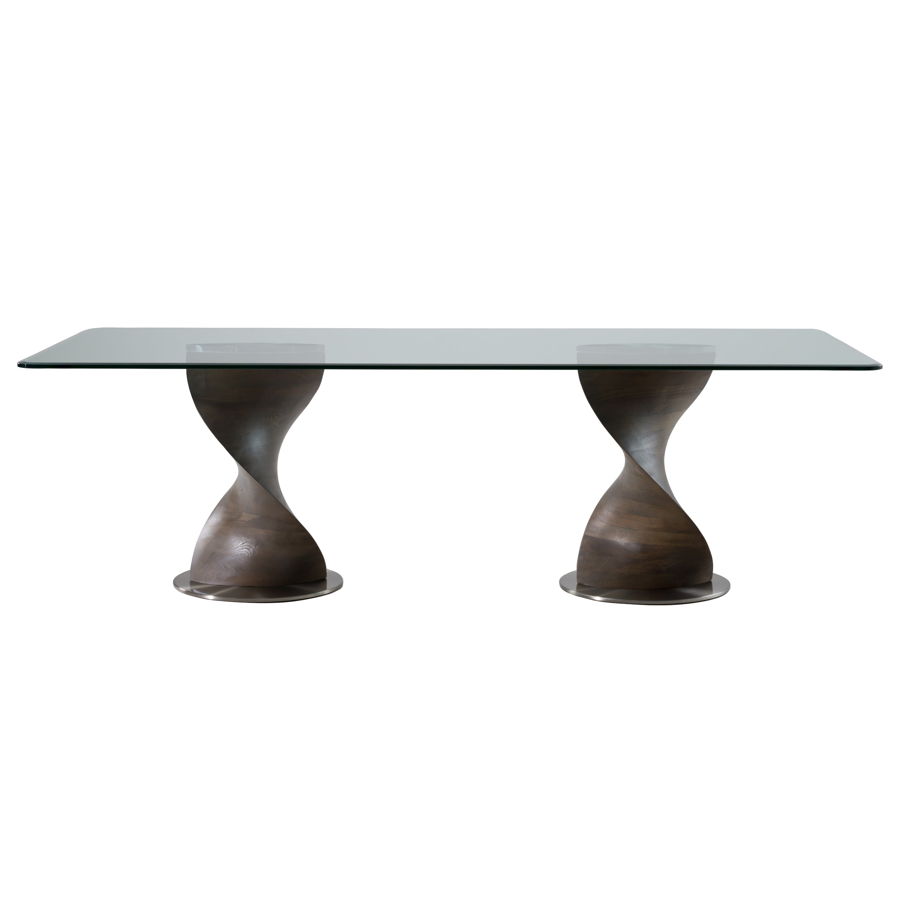 Cleveland Contemporary Glass and Ash Dining Table