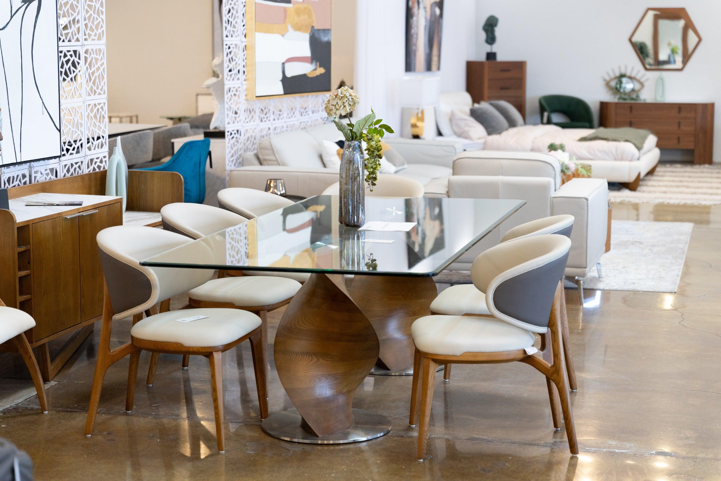 Cleveland Contemporary Glass and Dining Table