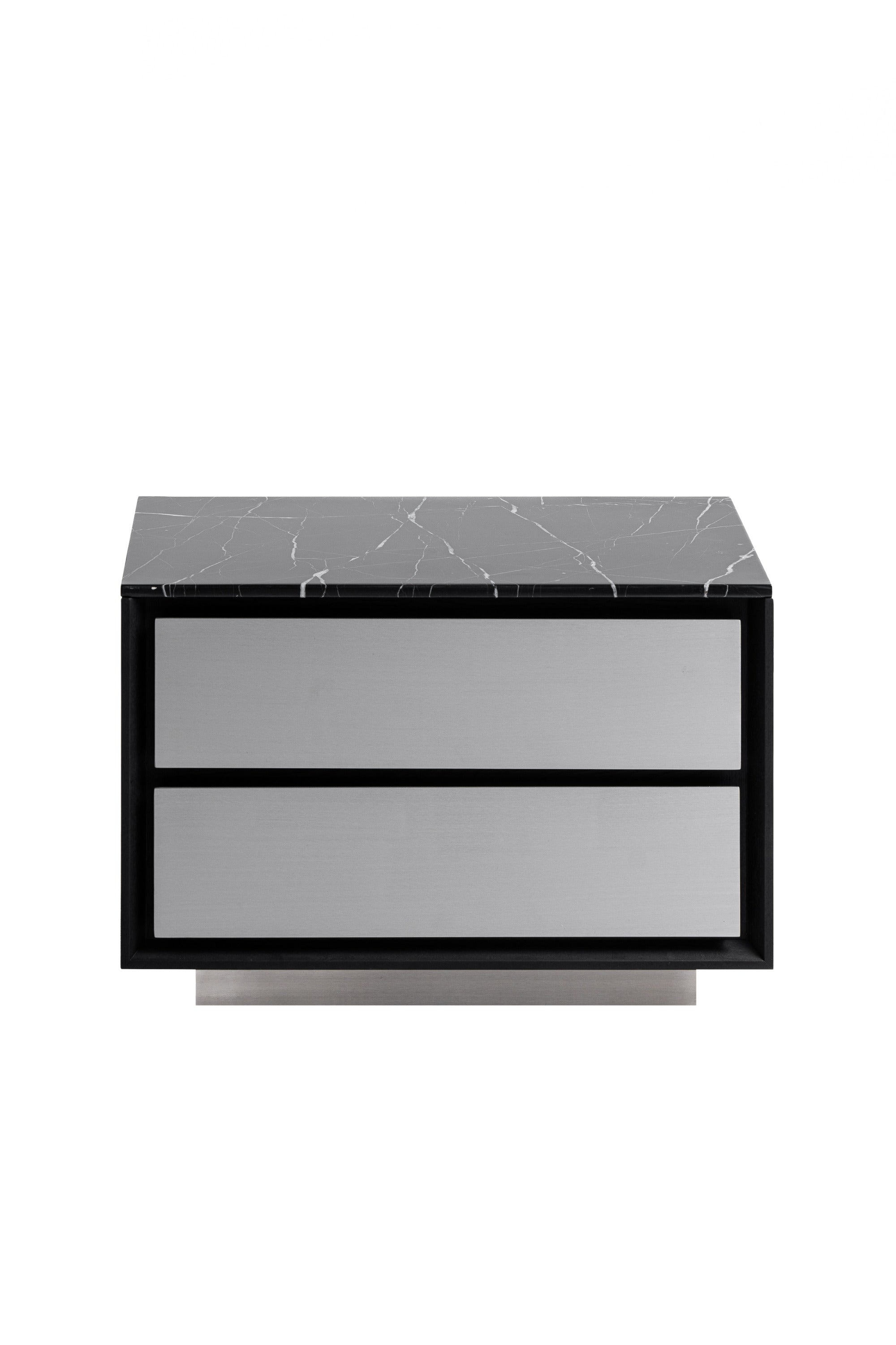 Modrest Concord Modern Marble Ash Aluminum Nightstand