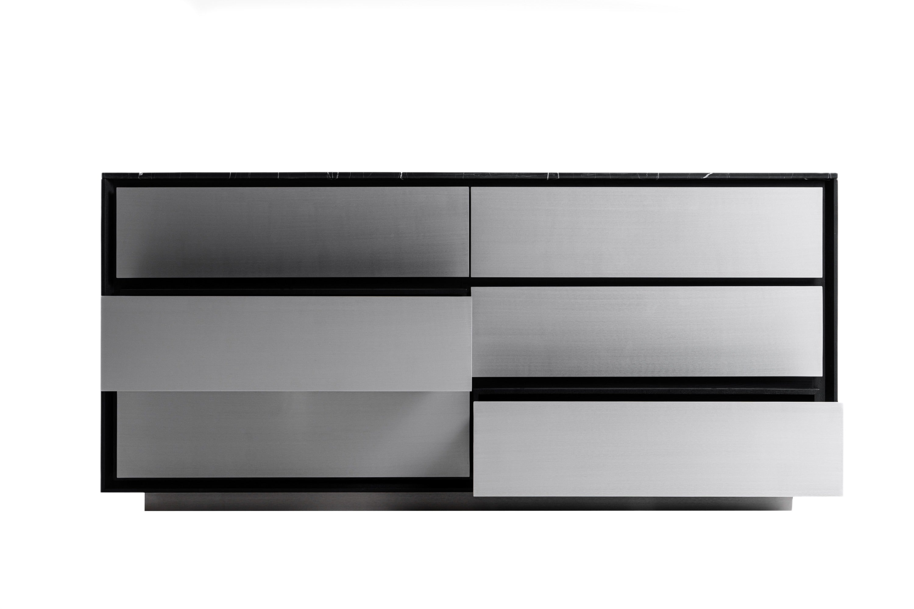 Concord Modern Marble and Ash and Aluminum Dresser