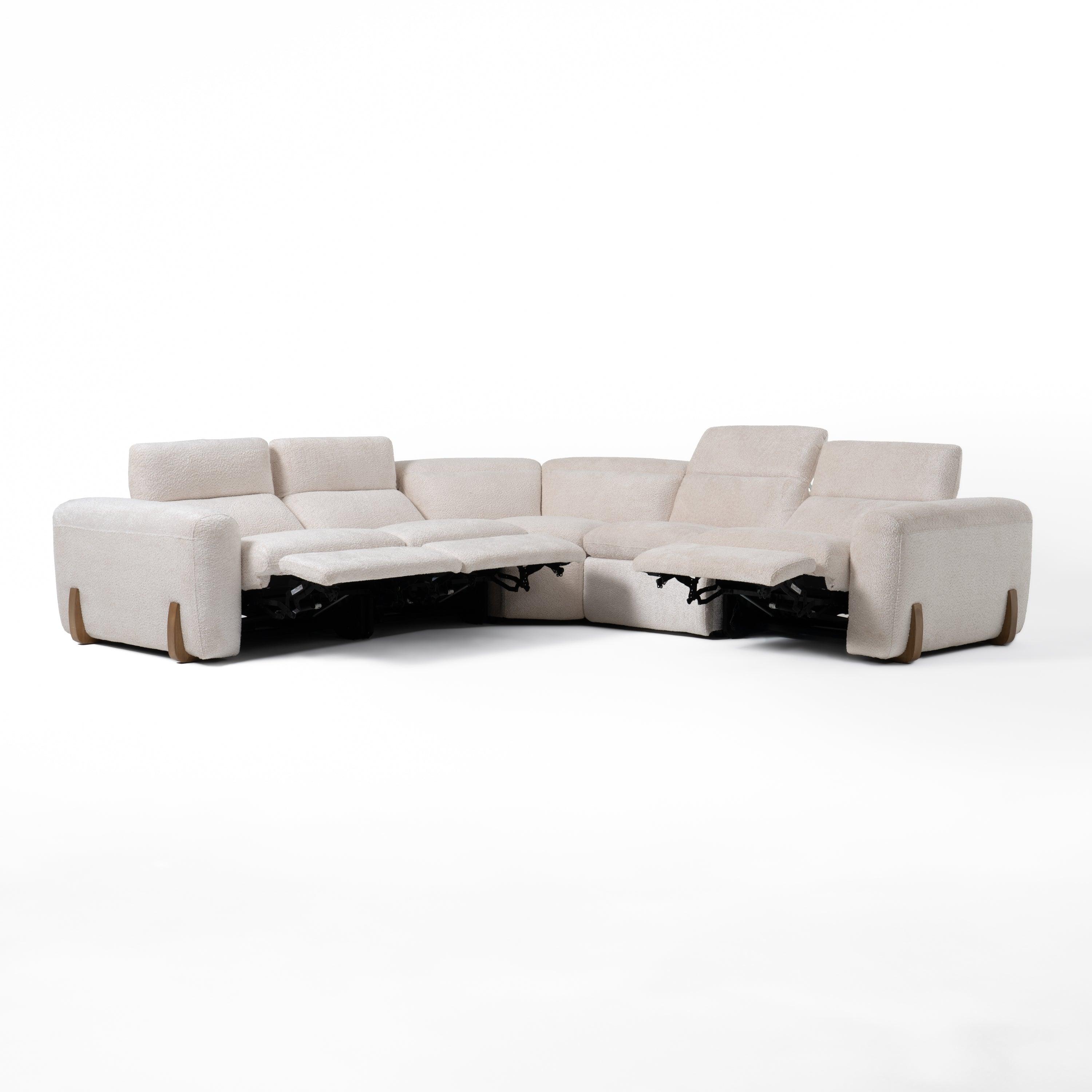 Conrad Modern Fabric Sectional Sofa With 3 Recliners