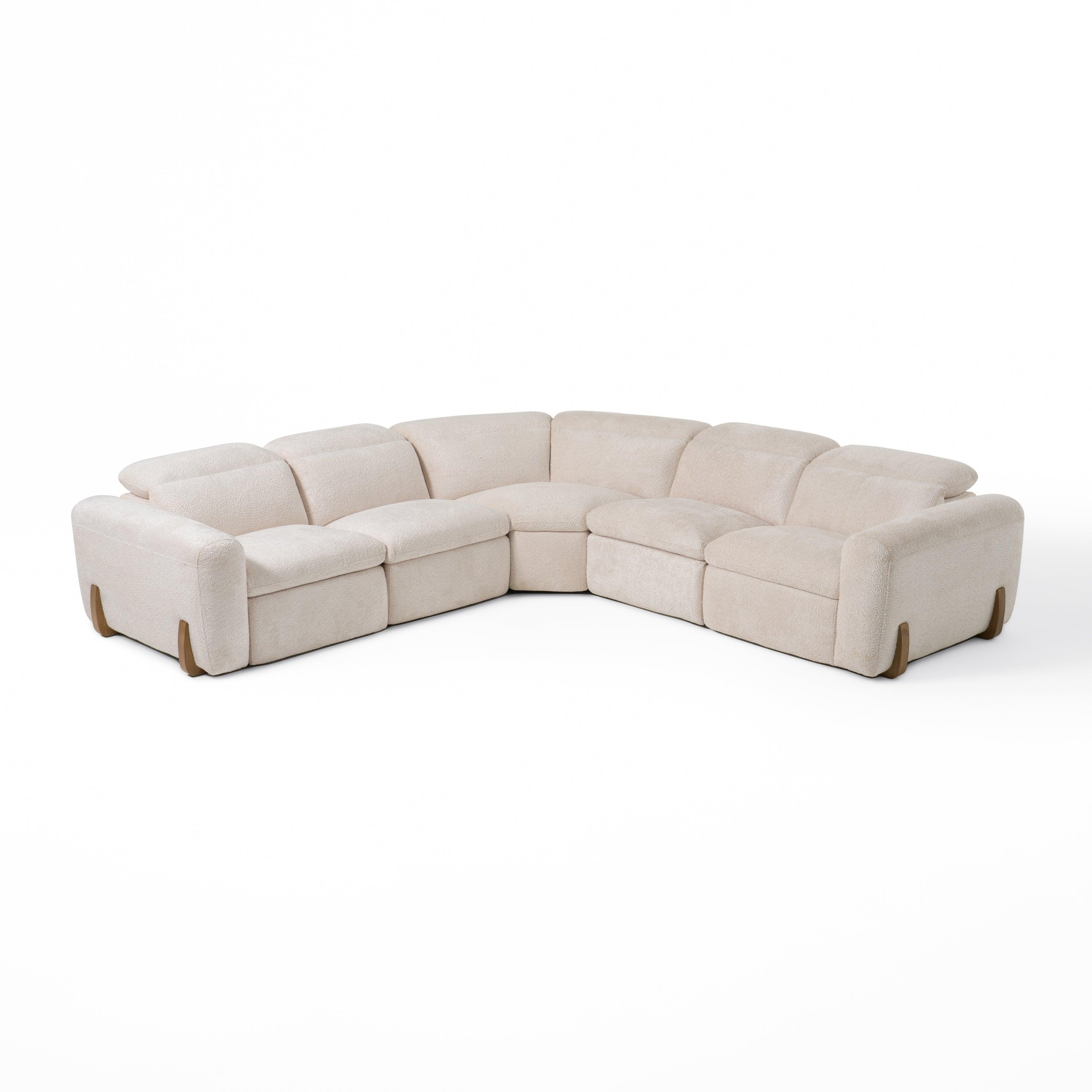 Conrad Modern Fabric Sectional Sofa With 3 Recliners