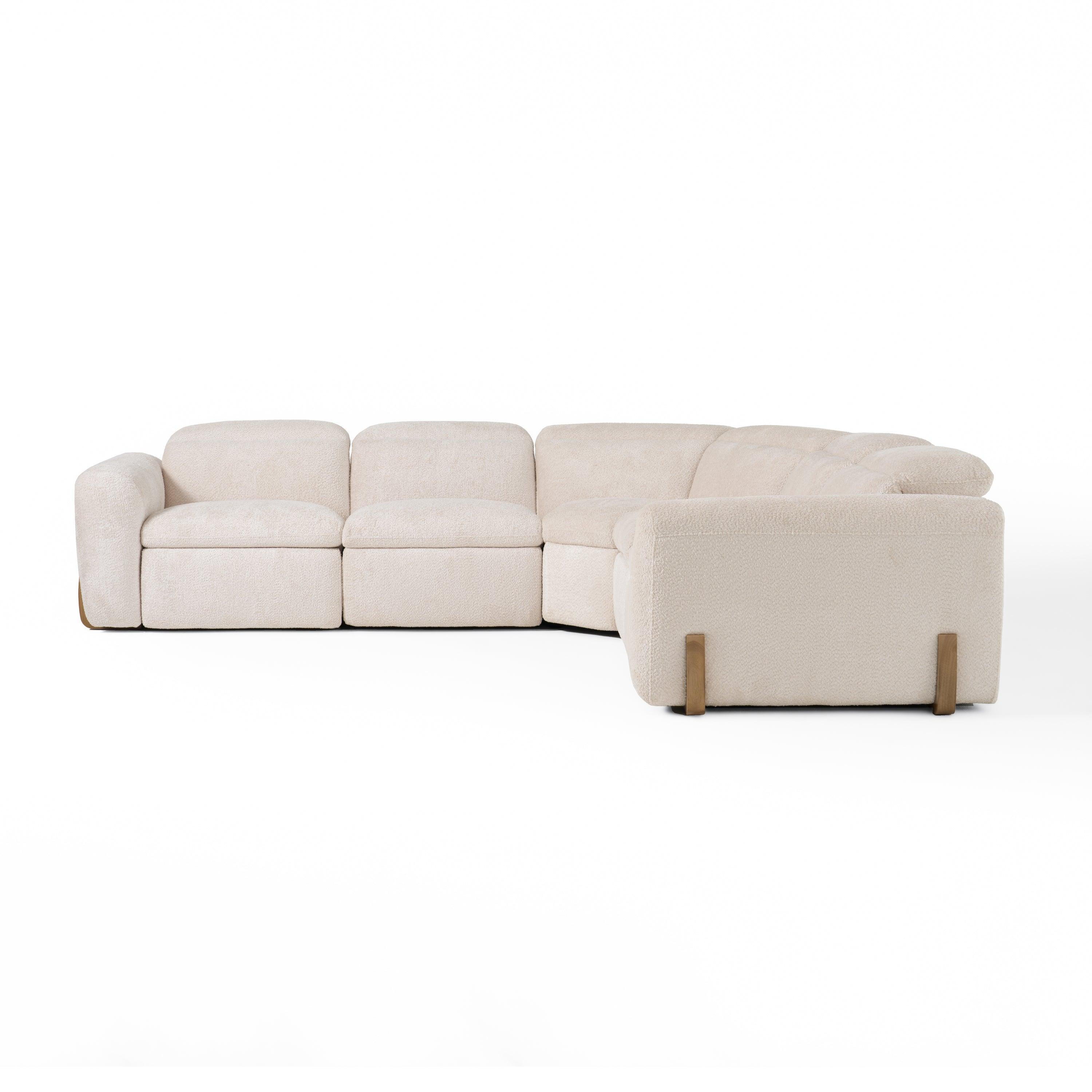 Conrad Modern Fabric Sectional Sofa With 3 Recliners