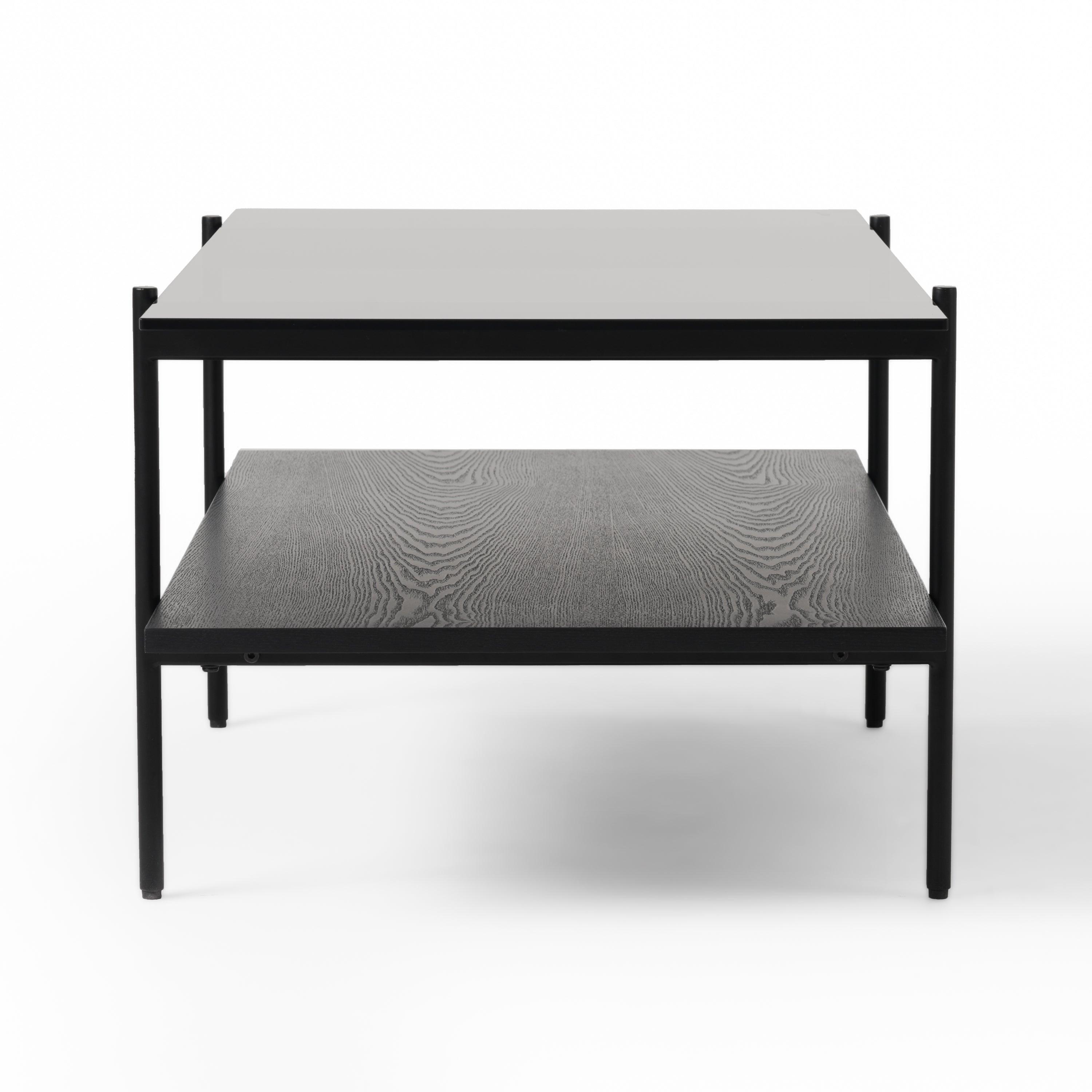 Conley Mid-Century Modern Glass and Ash Coffee Table