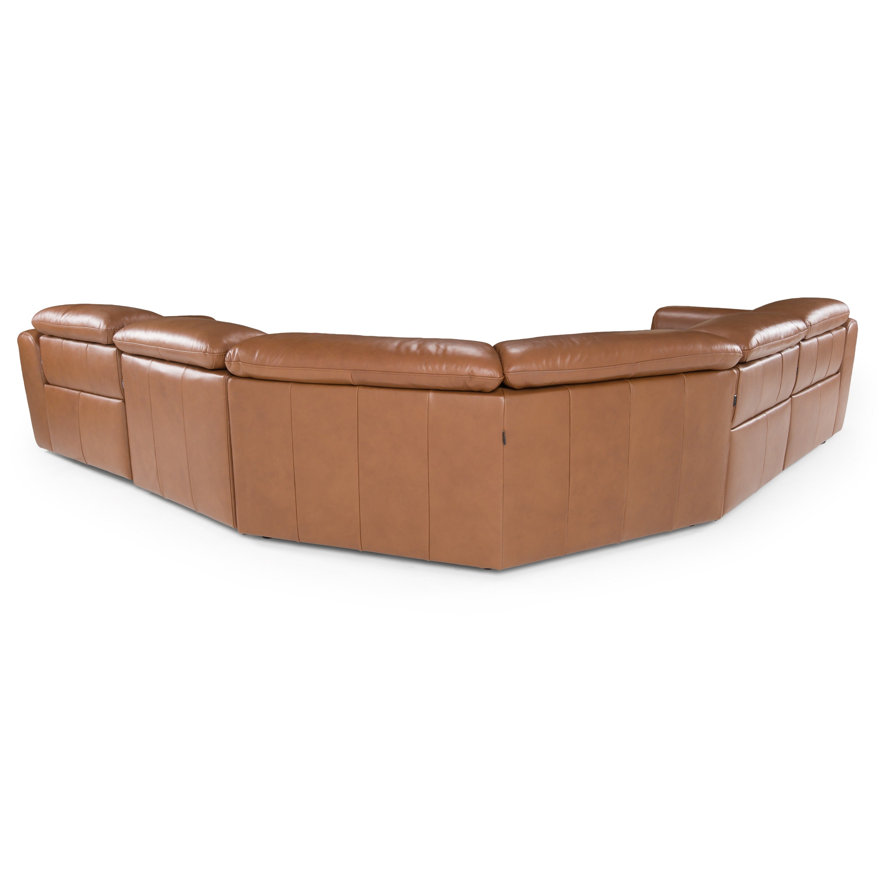 Conrad Modern Leather Sectional Sofa with 3 Recliners
