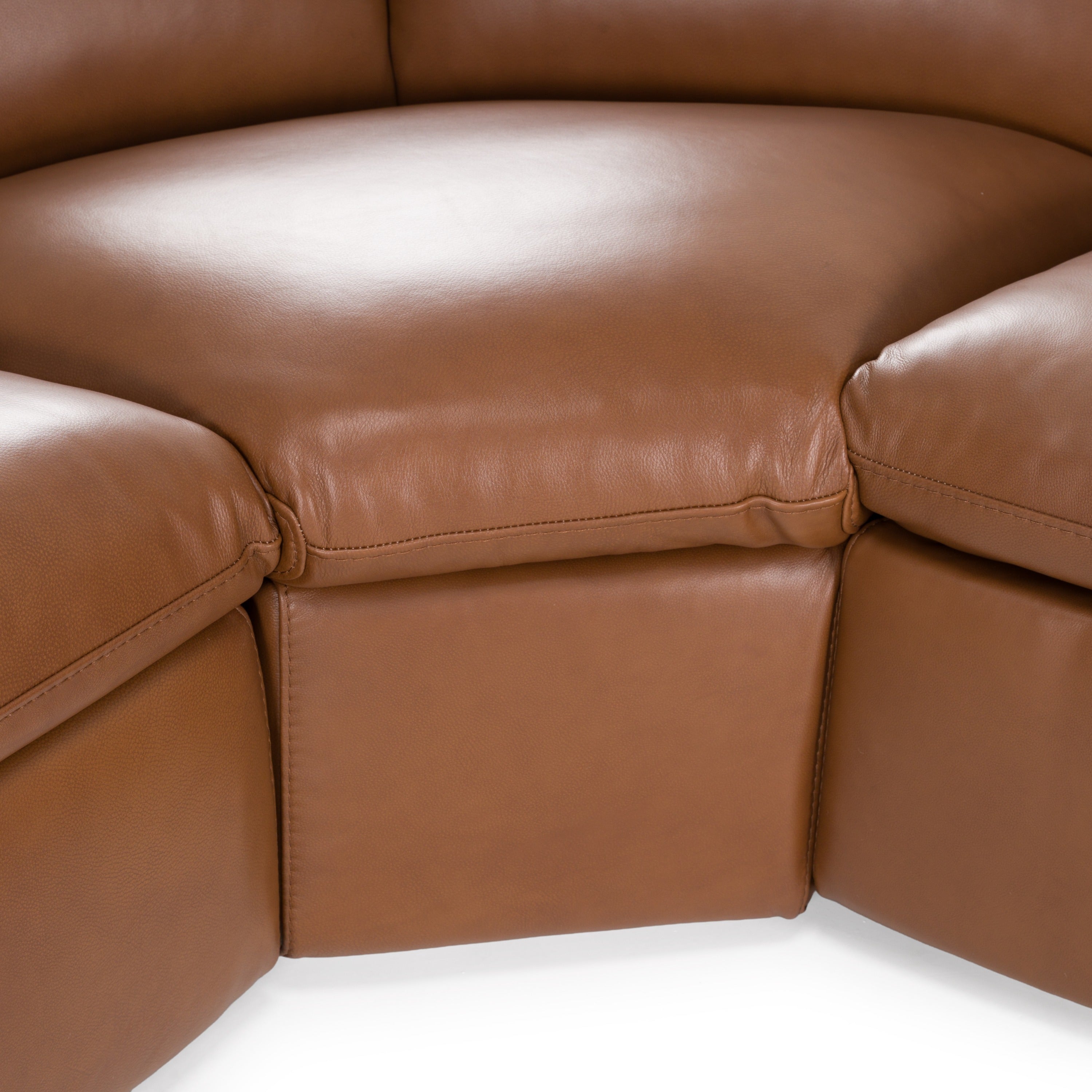 Conrad Modern Leather Sectional Sofa with 3 Recliners