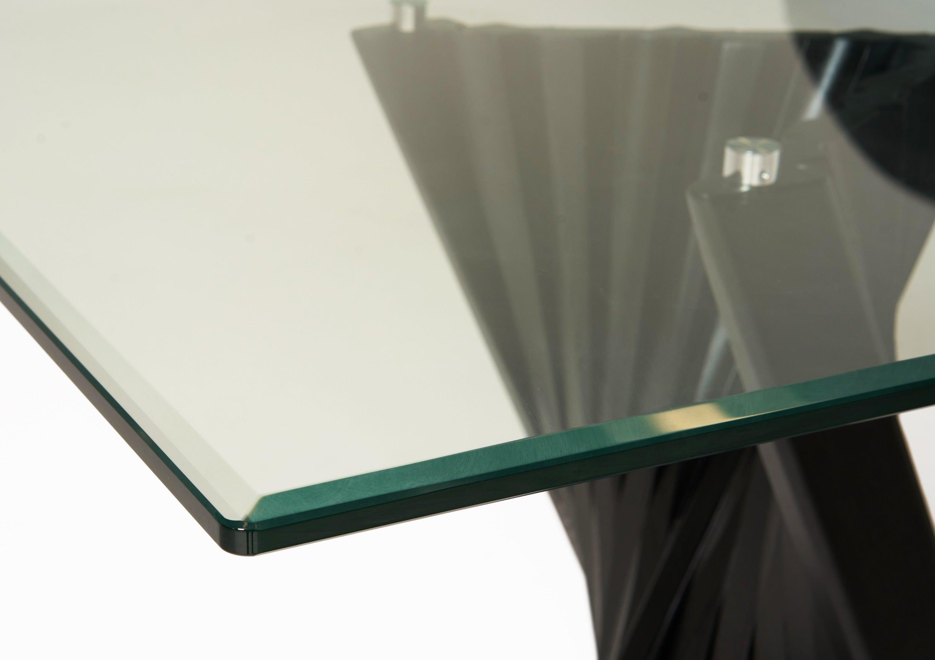 Corbin Mid-Century Ash and Glass Dining Table