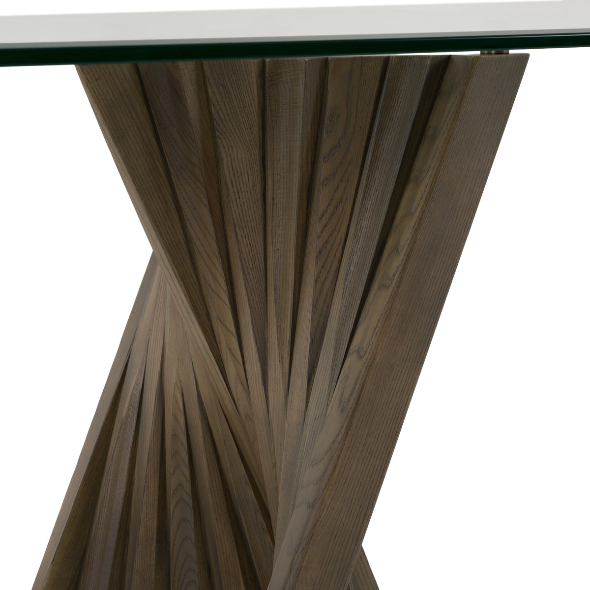 Corbin Mid-Century Ash and Glass Dining Table