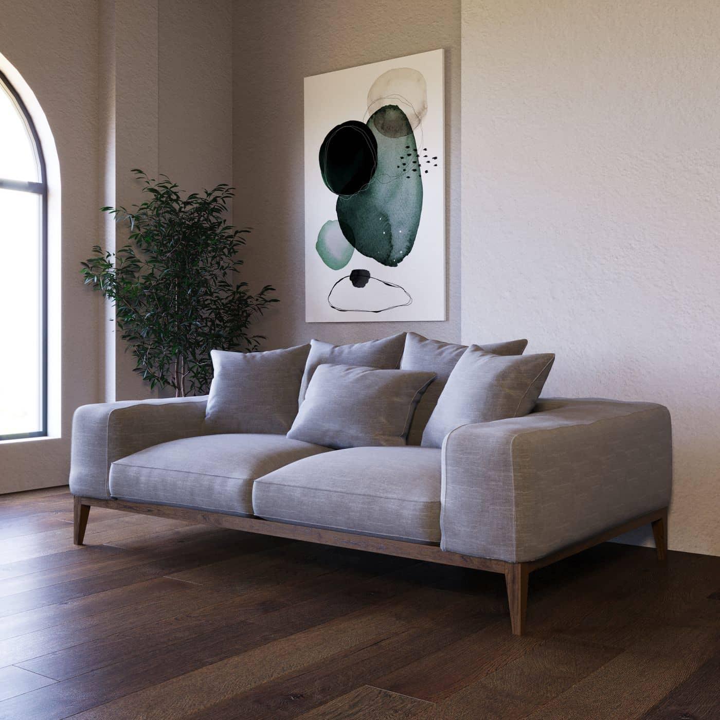Corina Modern Linen Loveseat