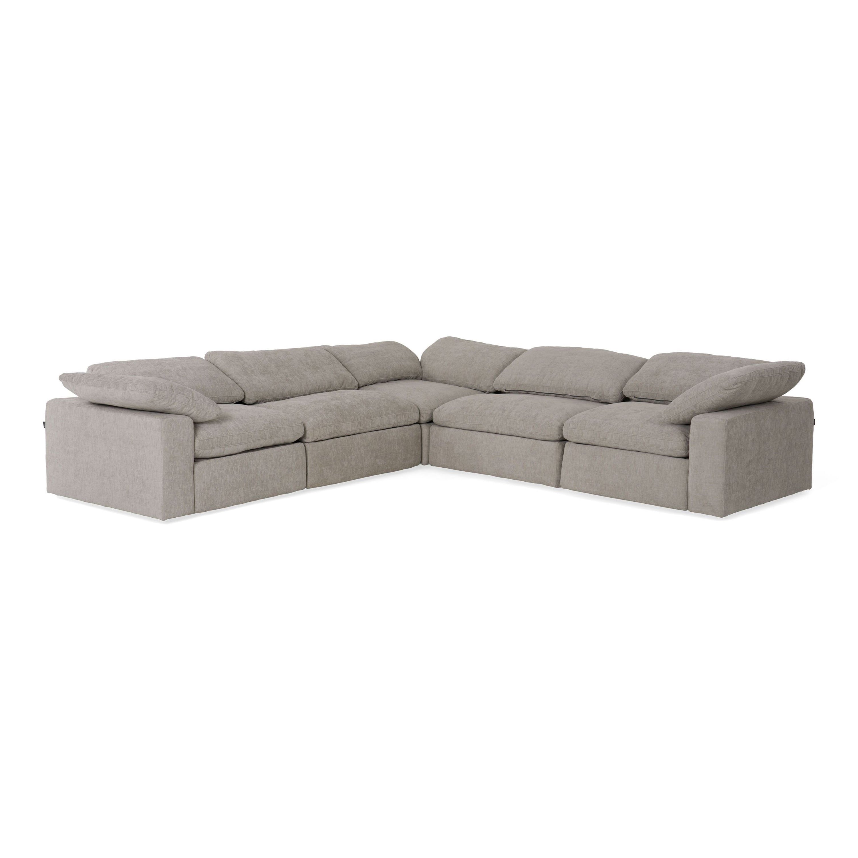Corinth Modern Fabric Sectional Sofa with 3 Power Recliners