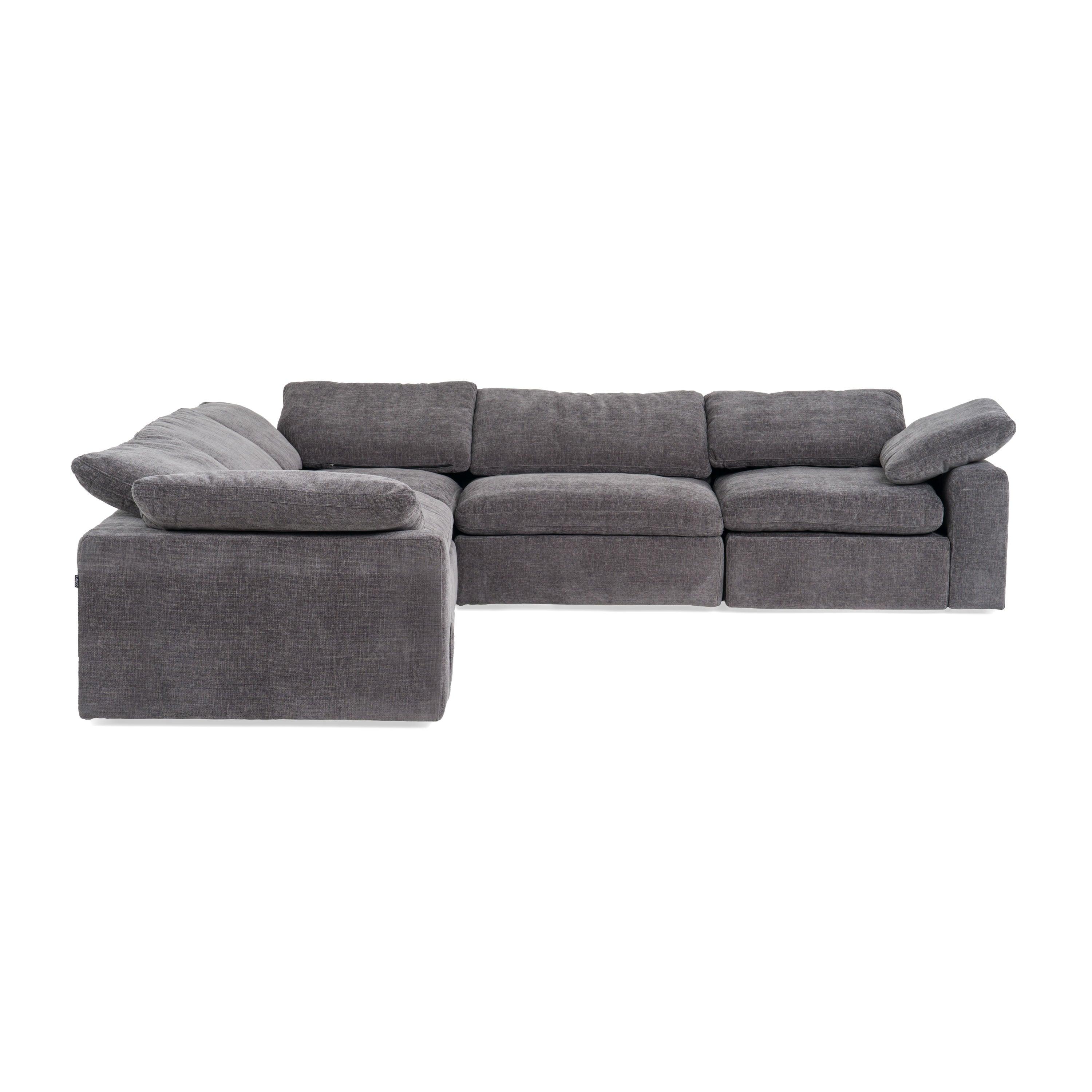 Corinth Modern Fabric Sectional Sofa with 3 Power Recliners