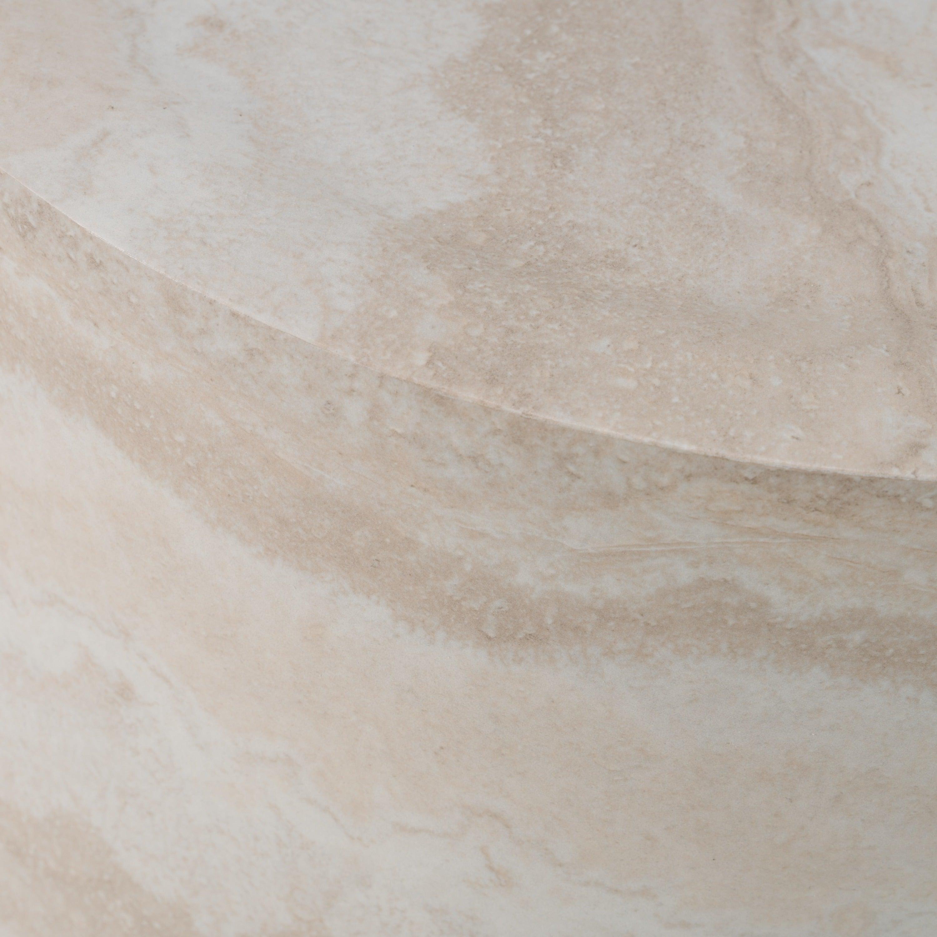 Cozad Modern Faux Travertine Round End Table