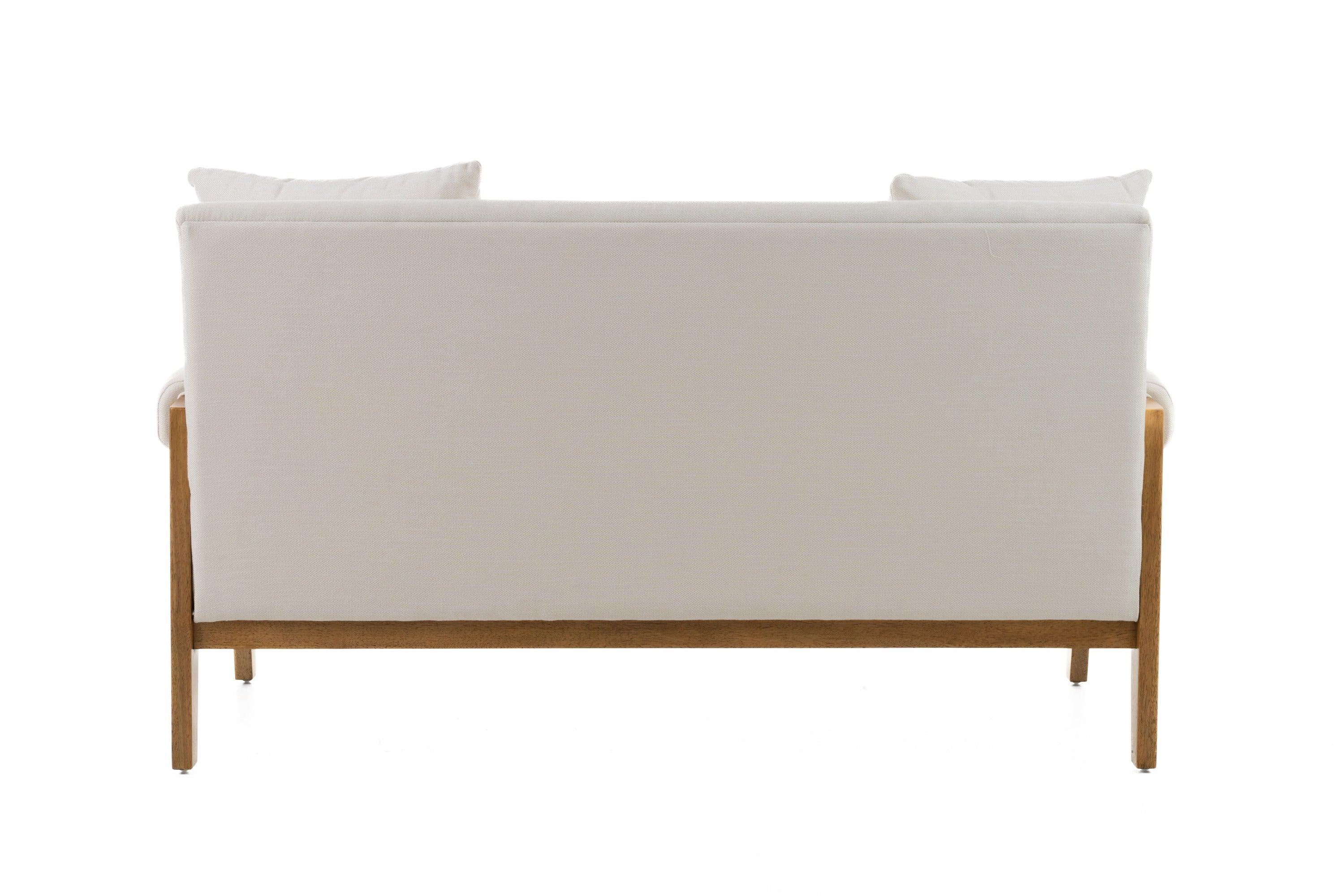 Cynthia Modern Fabric and Wood Loveseat