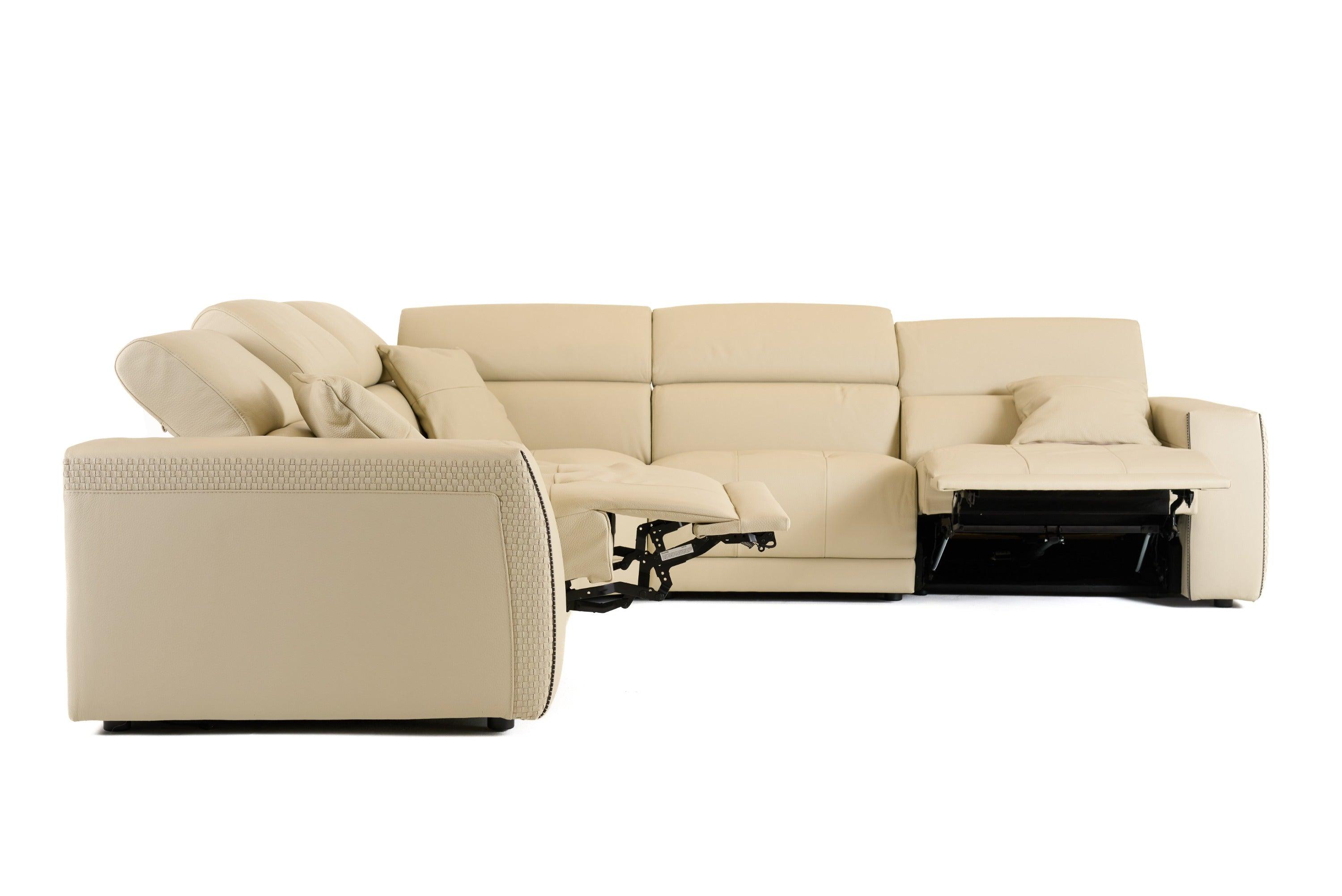 Dalton Modern Italian Leather Sectional Sofa Recliners