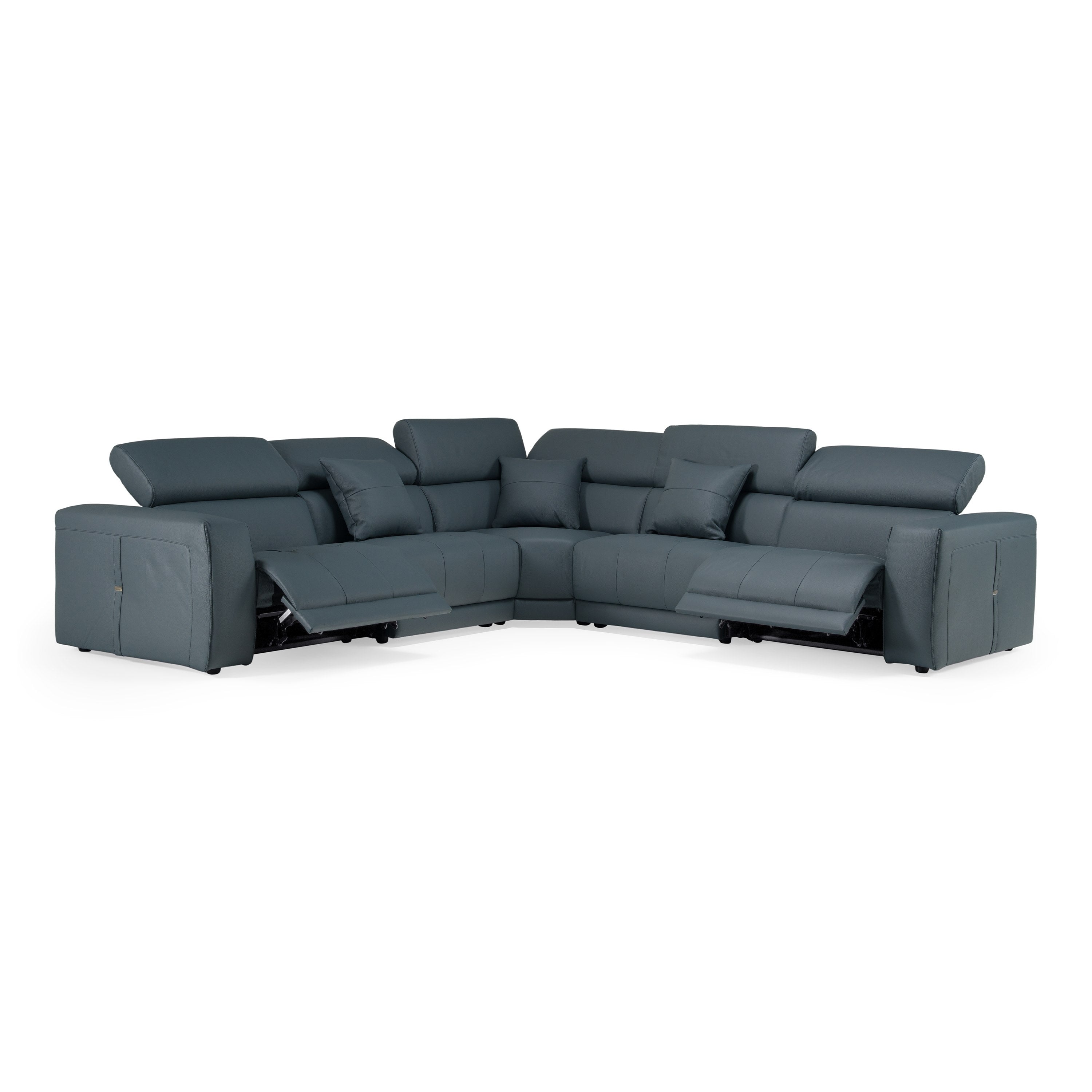 Dalton Modern Italian Leather Sectional Sofa Recliners
