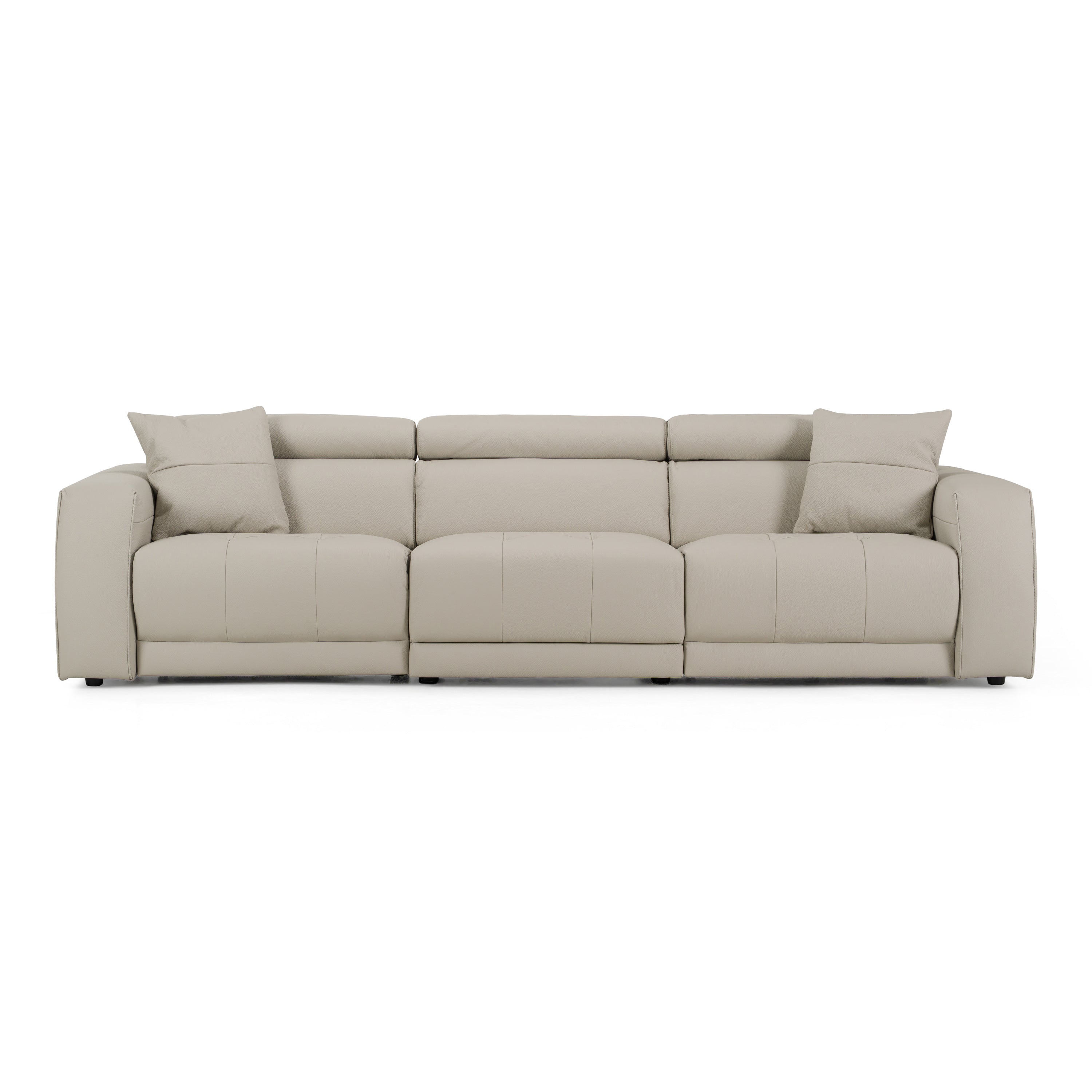 Dalton Modern Italian Leather 4-Seat Sofa and 2 Recliners