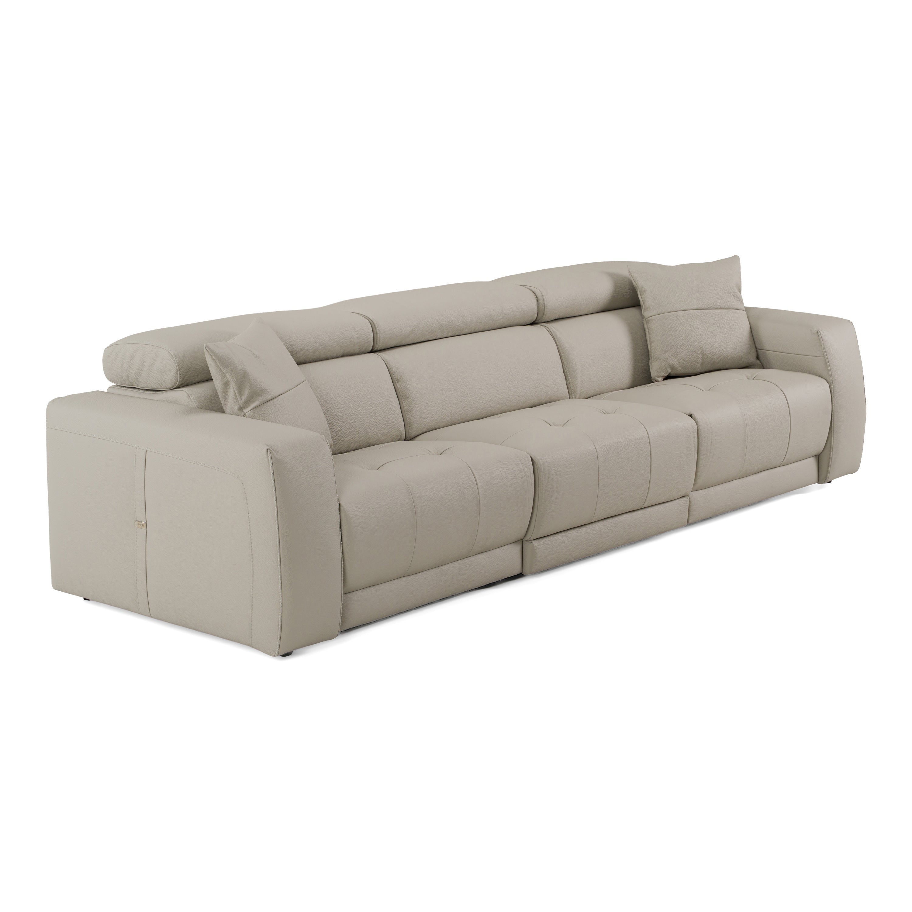 Dalton Modern Italian Leather 4-Seat Sofa and 2 Recliners