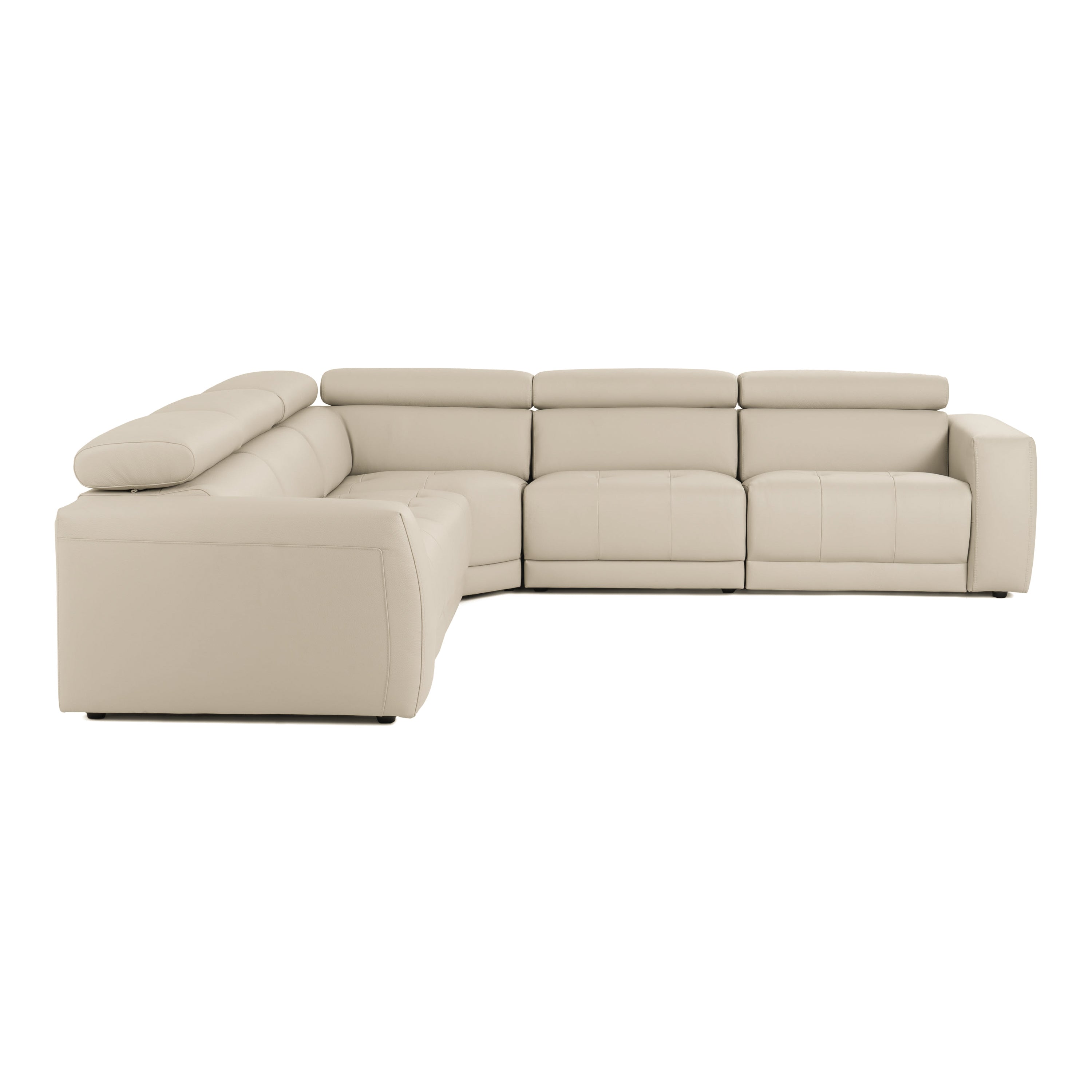 Dalton - Modern Italian Oyster Leather Sectional and 2 Recliners