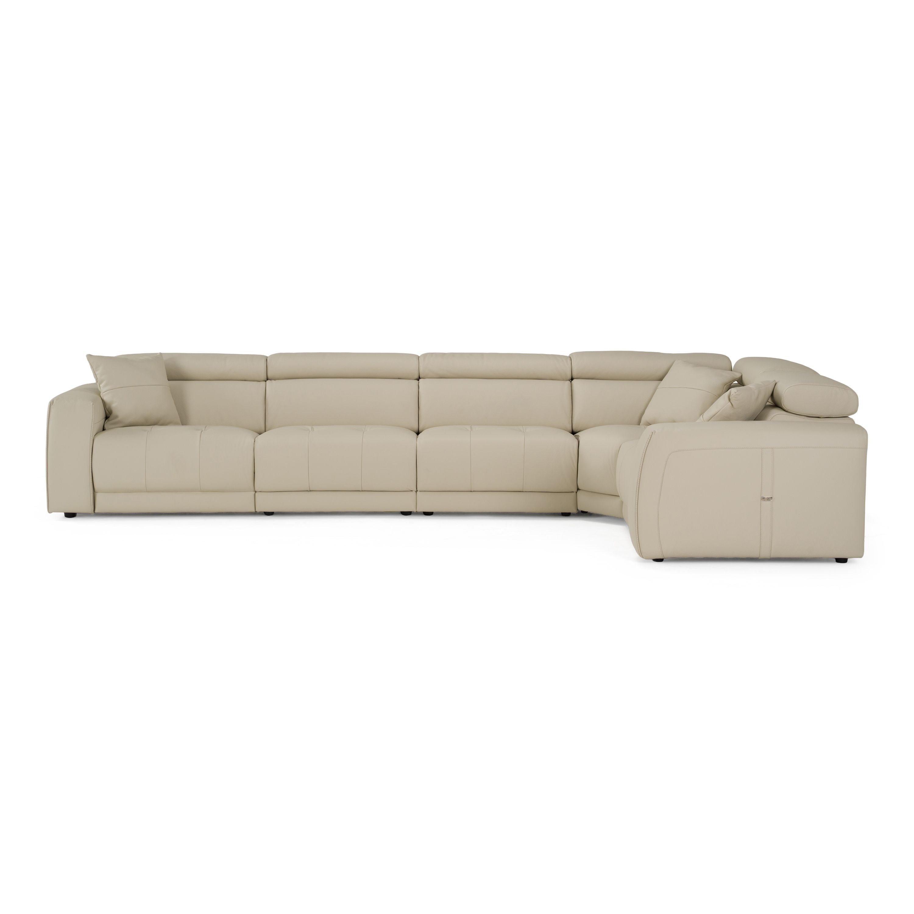 Dalton - Modern Italian Oyster Leather Sectional and 2 Recliners