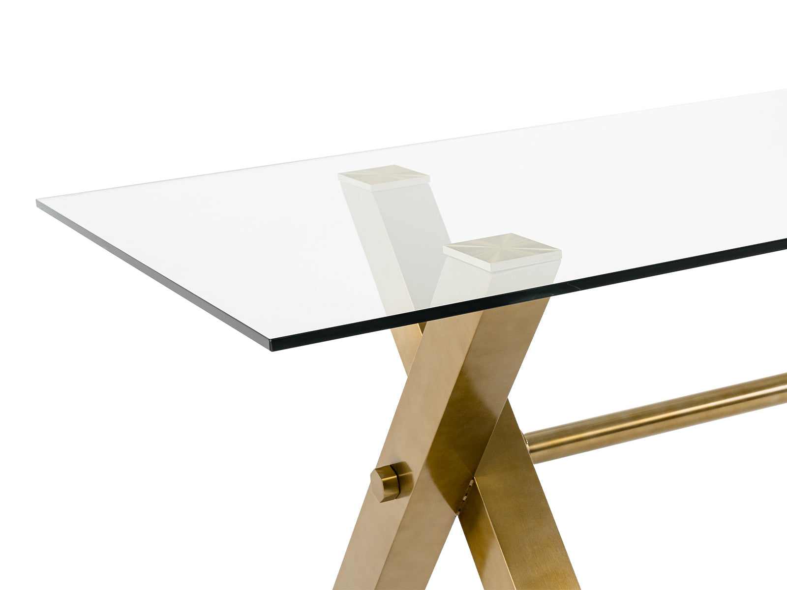 Dandy Modern Golden & 15mm Glass Dining Table