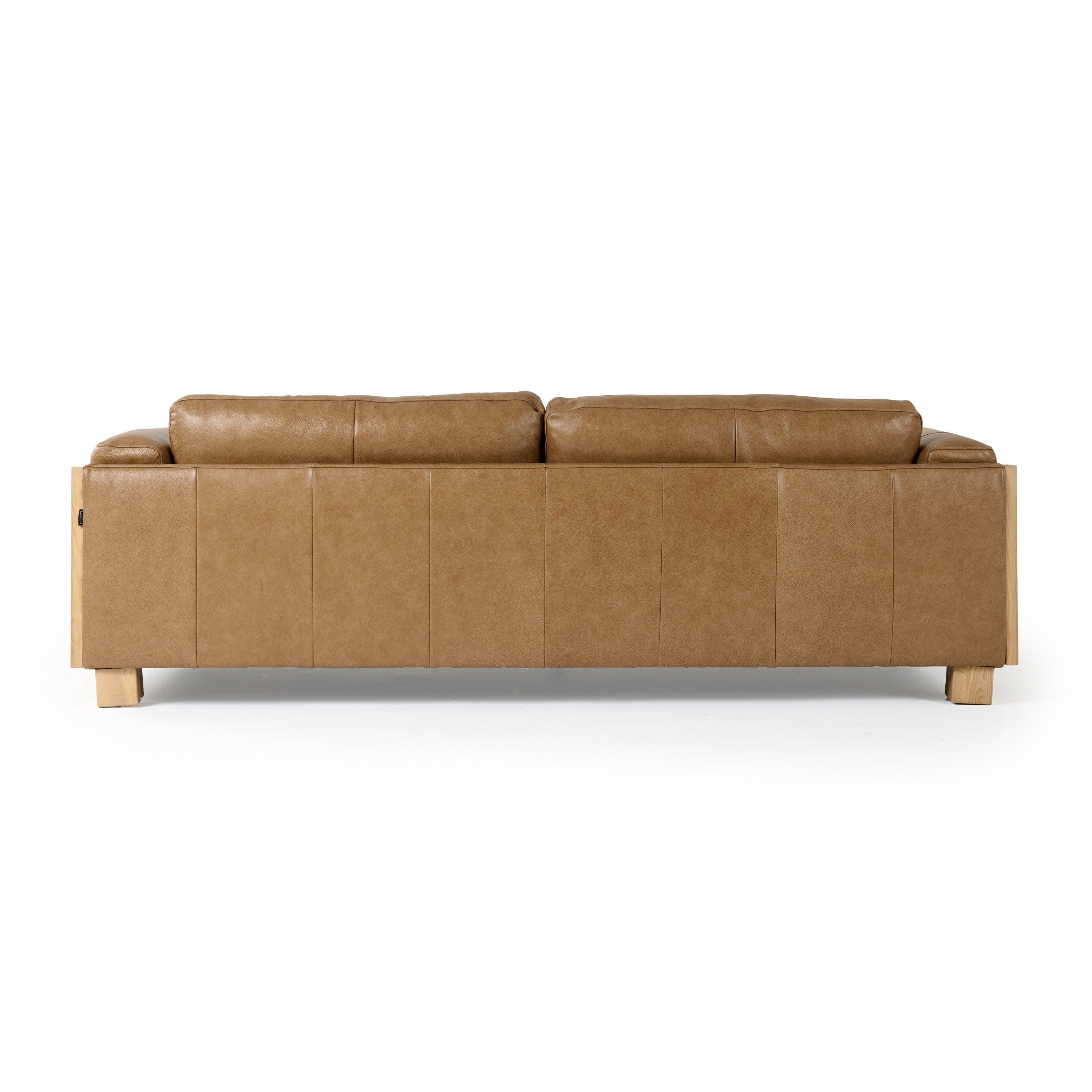 Danson Modern Leather and Wicker Sofa