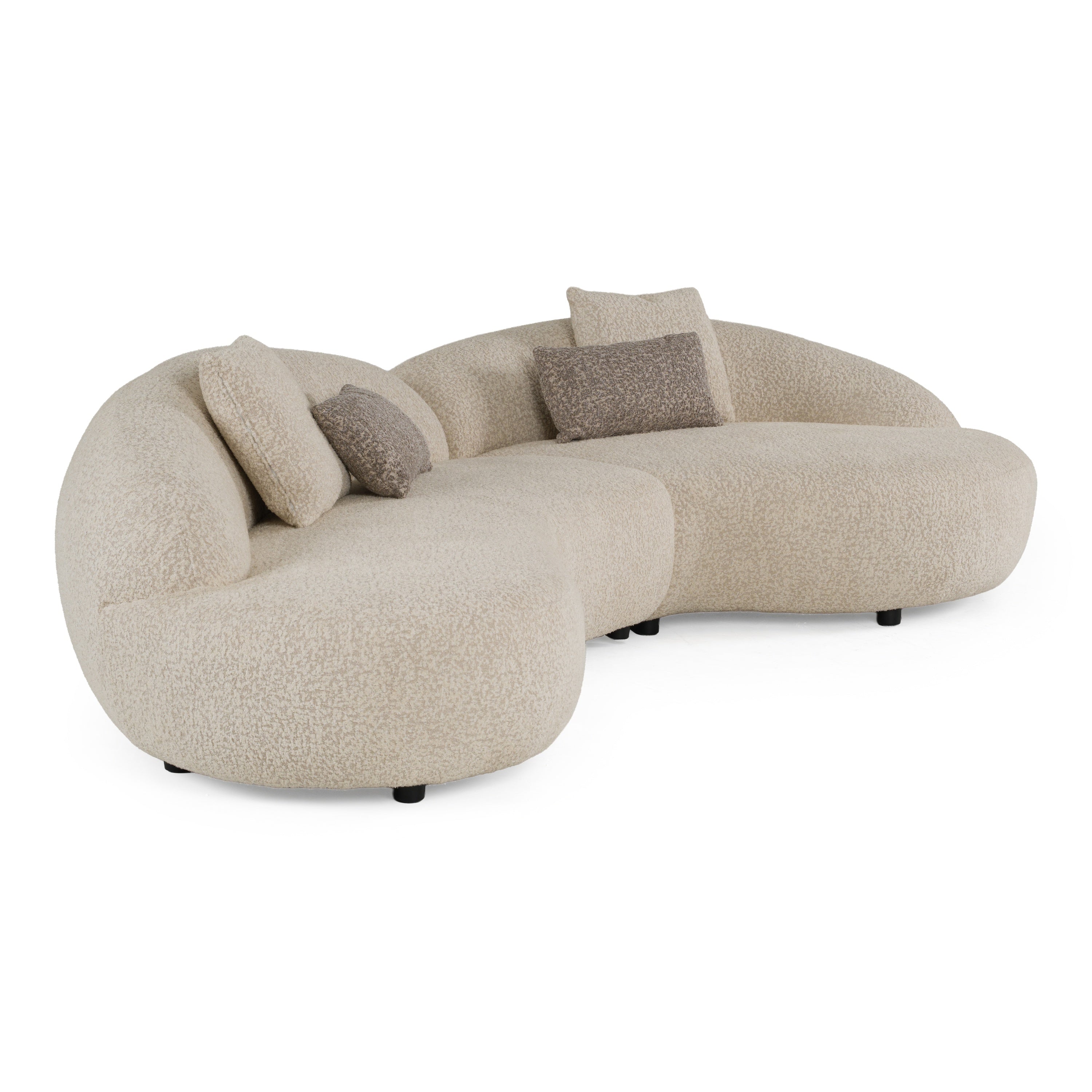 Delvan Contemporary Fabric Right Facing Chaise Sectional Sofa