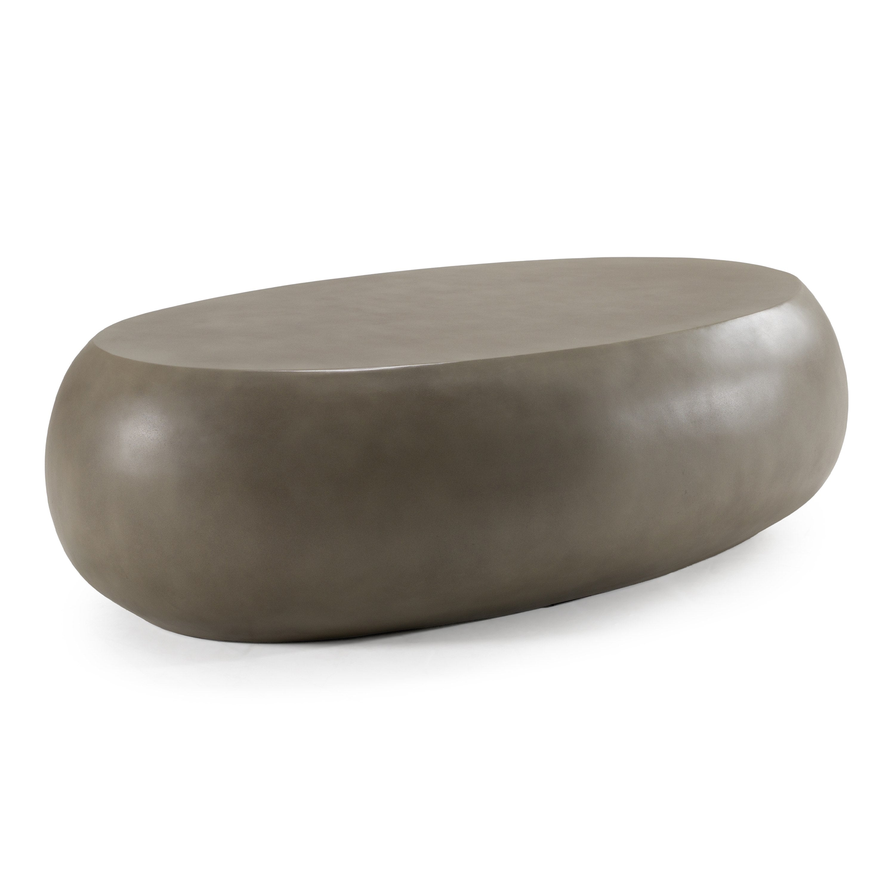Denny Modern Concrete Large Oval Coffee Table