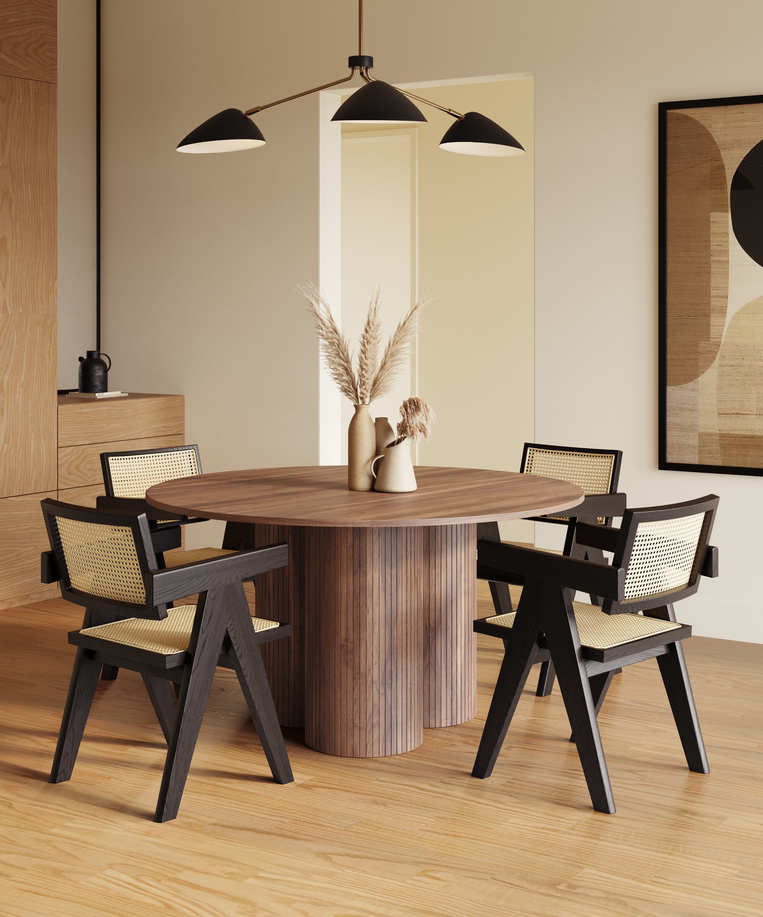 Depew Mid-Century Modern Round Dining Table