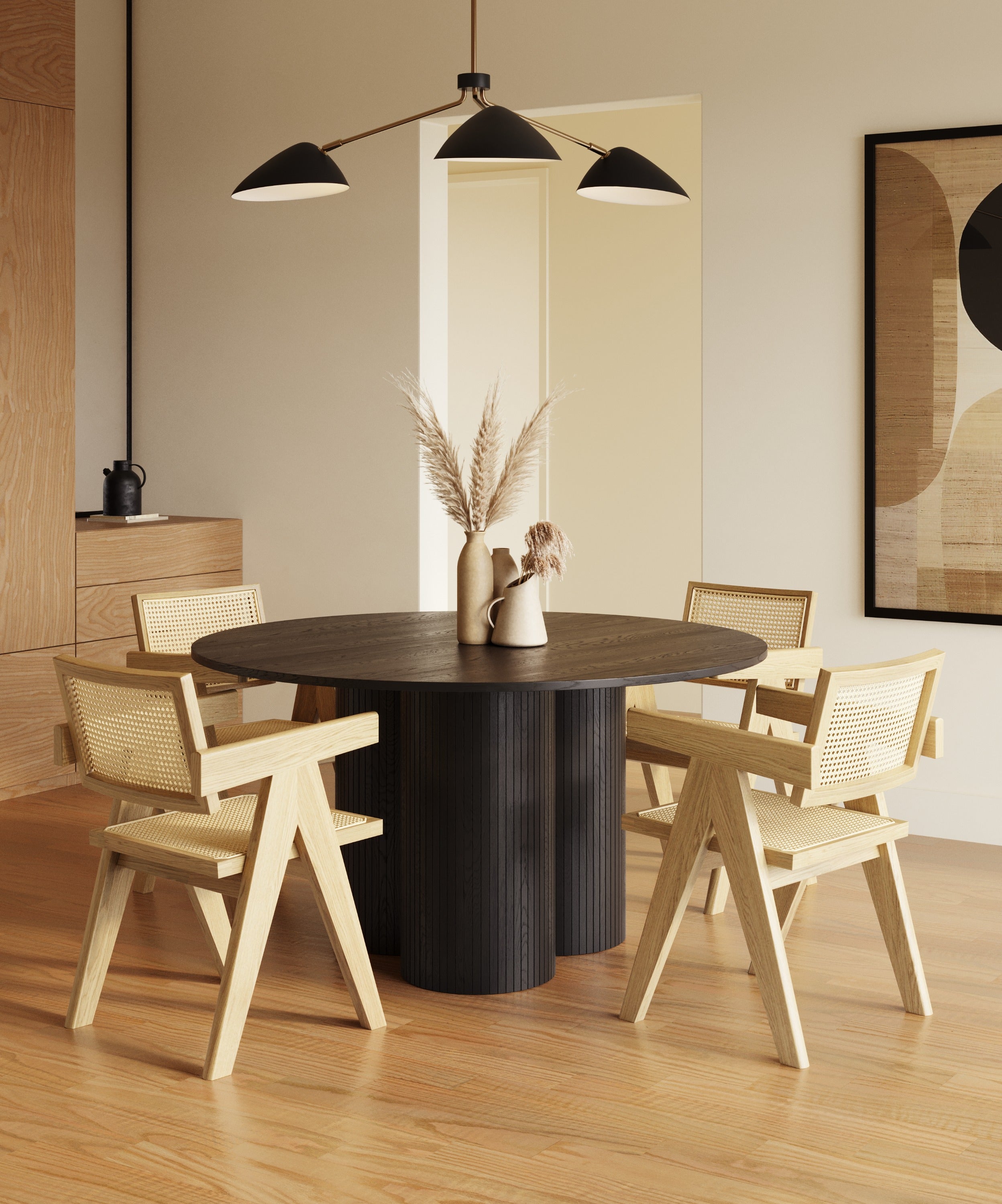 Depew Mid-Century Modern Round Dining Table