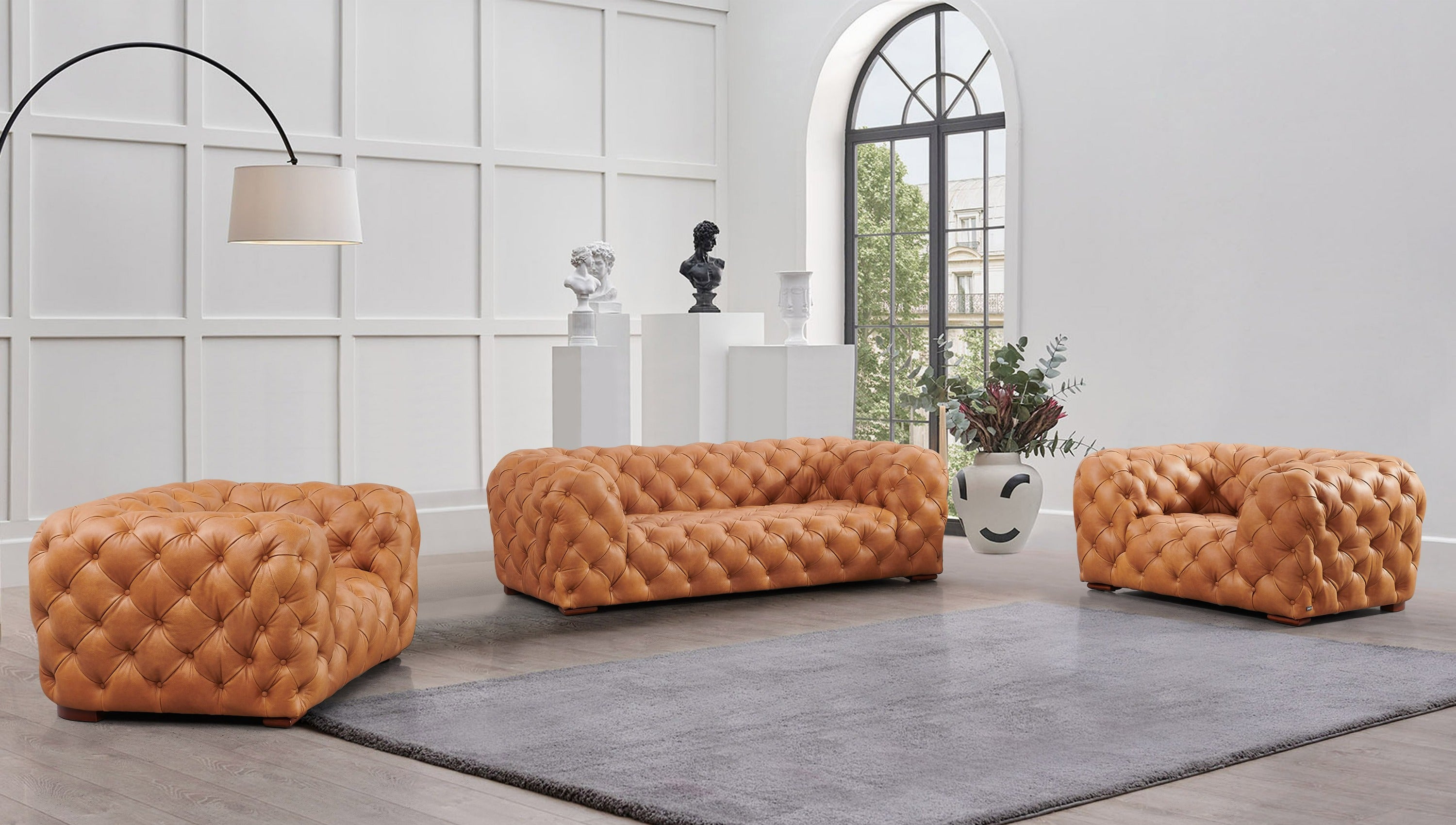 Divani Casa Dexter Transitional Italian Leather Sofa