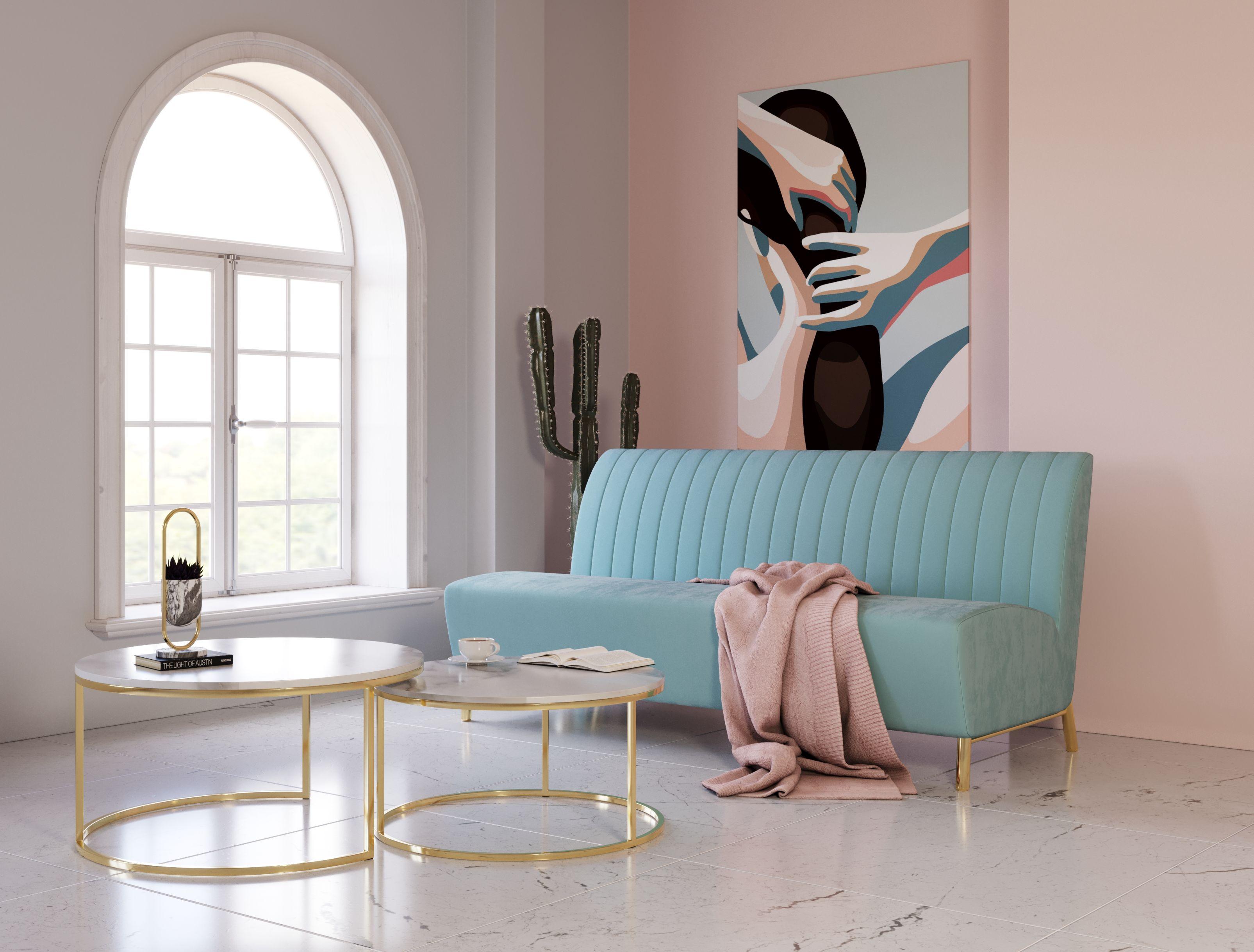 Mosko Modern Light & Fabric Sofa