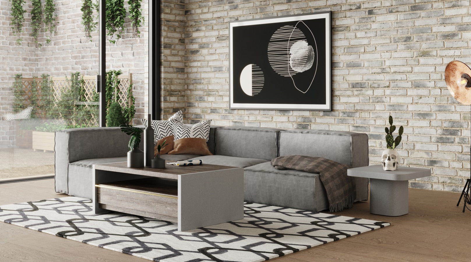 Navstar Contemporary Fabric Modular Sectional Sofa