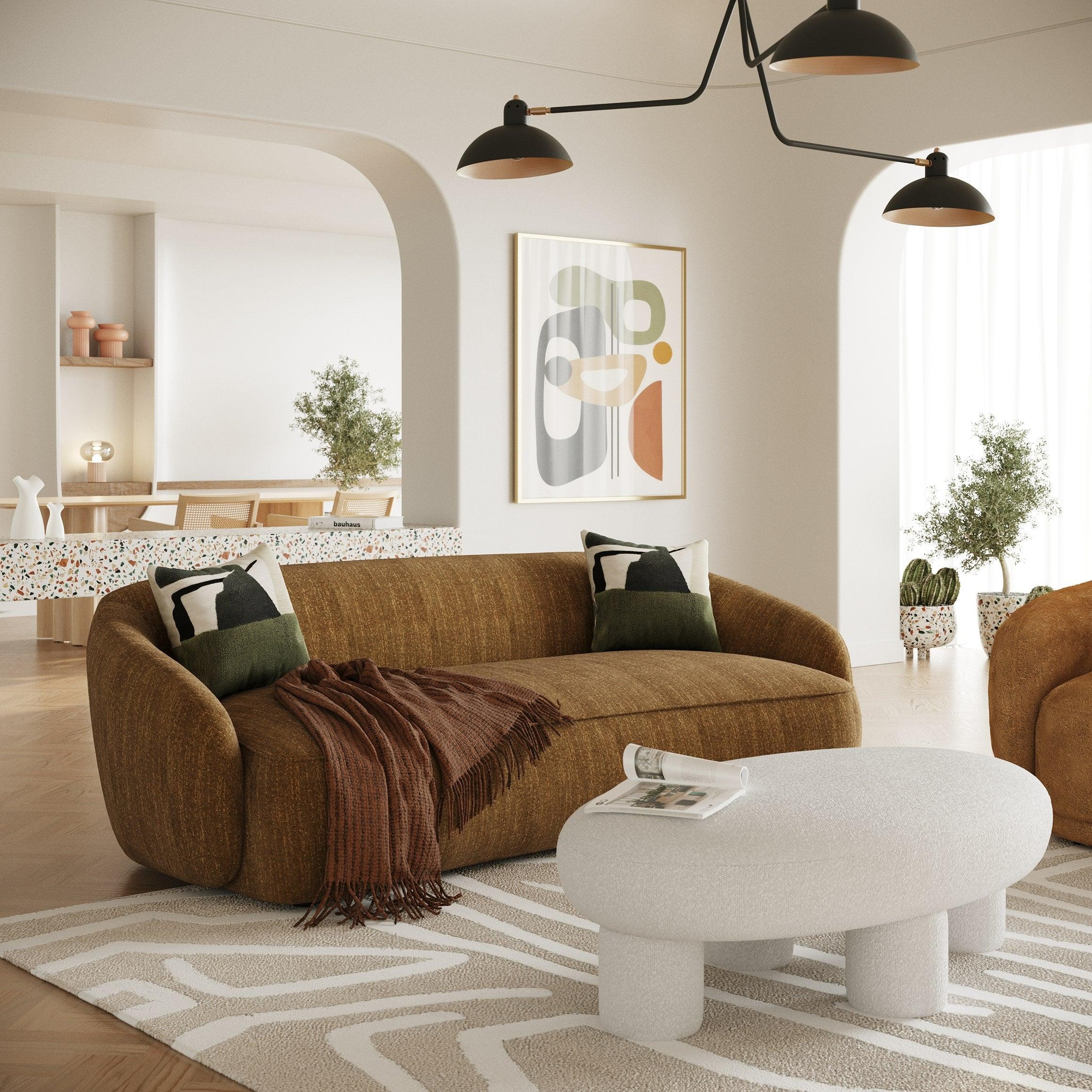 Norris Modern Mustard Fabric Sofa