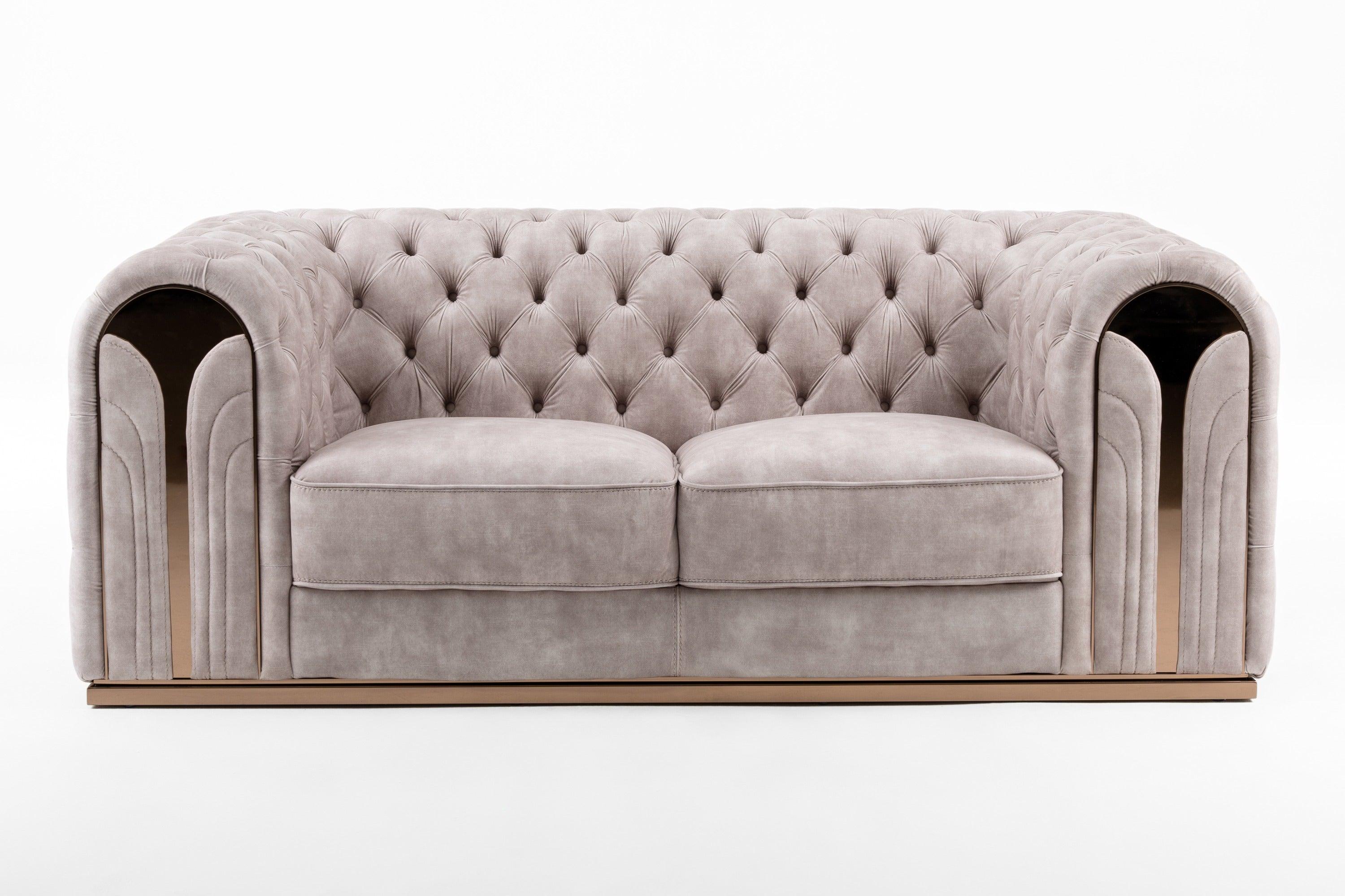 Dosie Transitional Velvet Loveseat