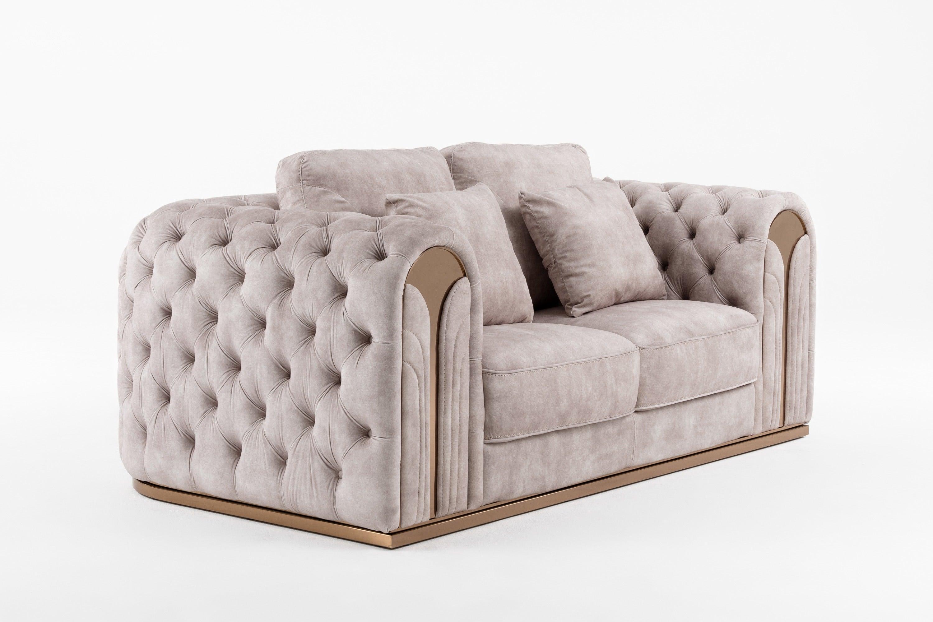 Dosie Transitional Velvet Loveseat