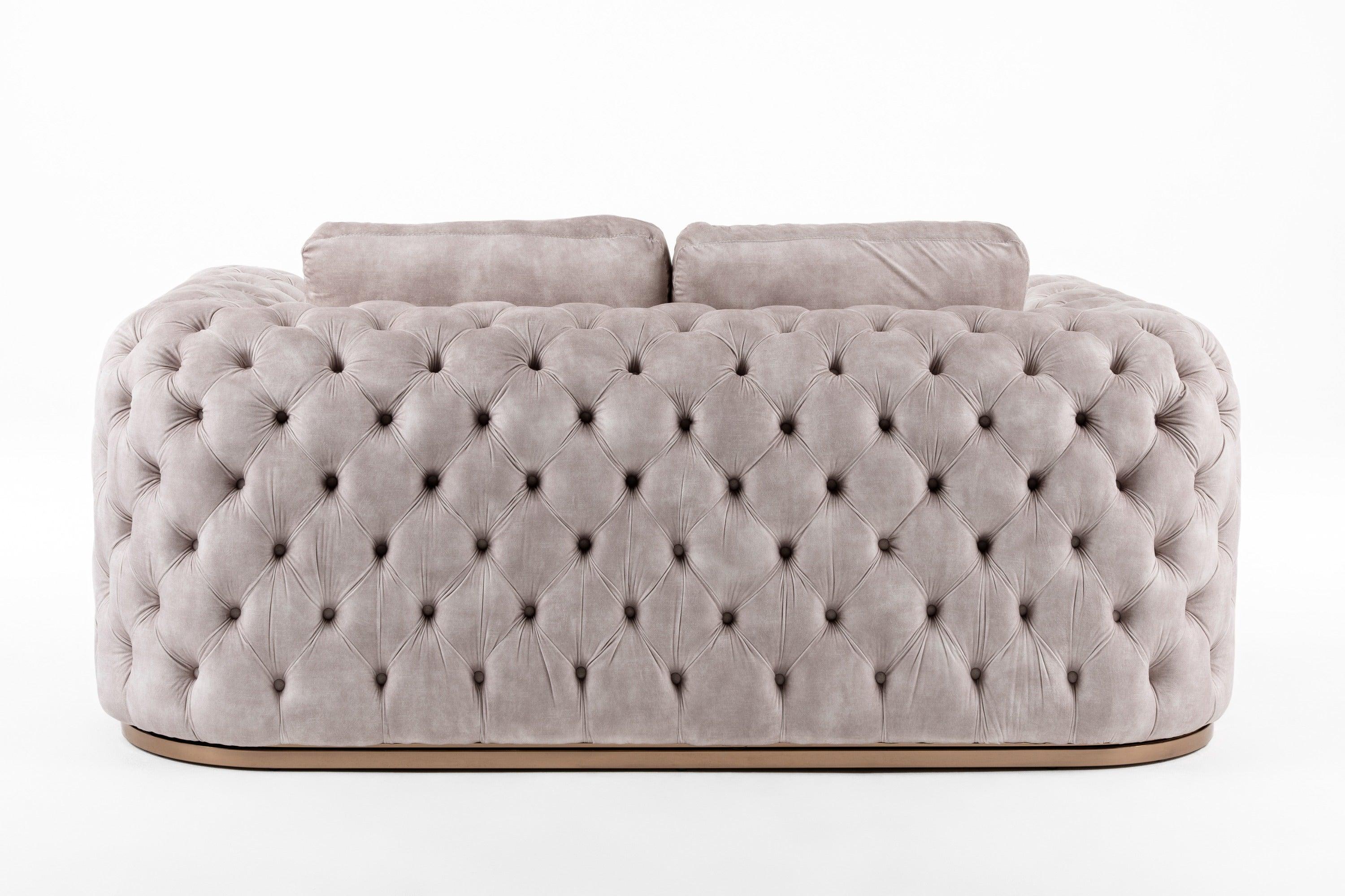 Dosie Transitional Velvet Loveseat
