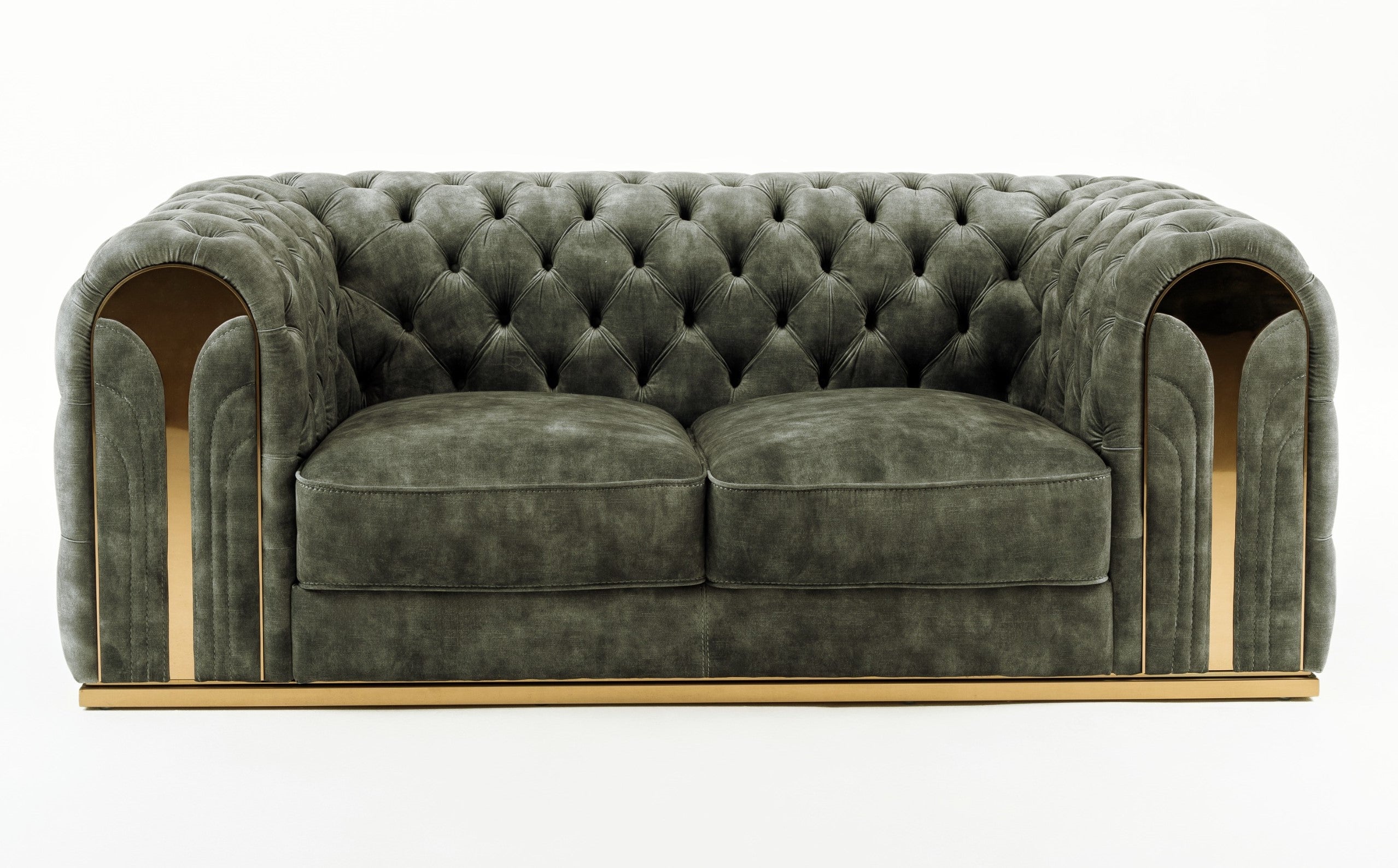 Dosie Transitional Velvet Loveseat