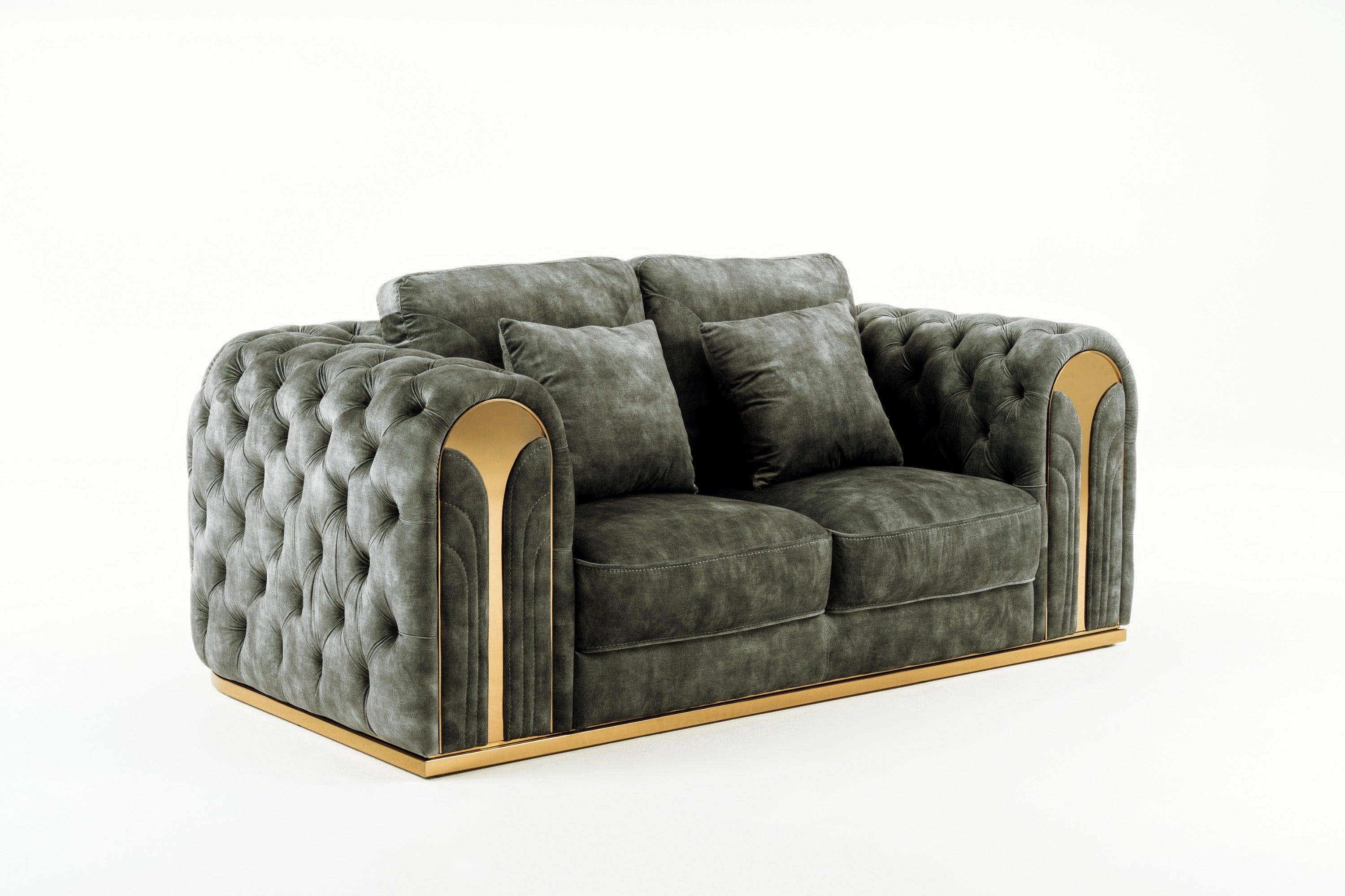 Dosie Transitional Velvet Loveseat