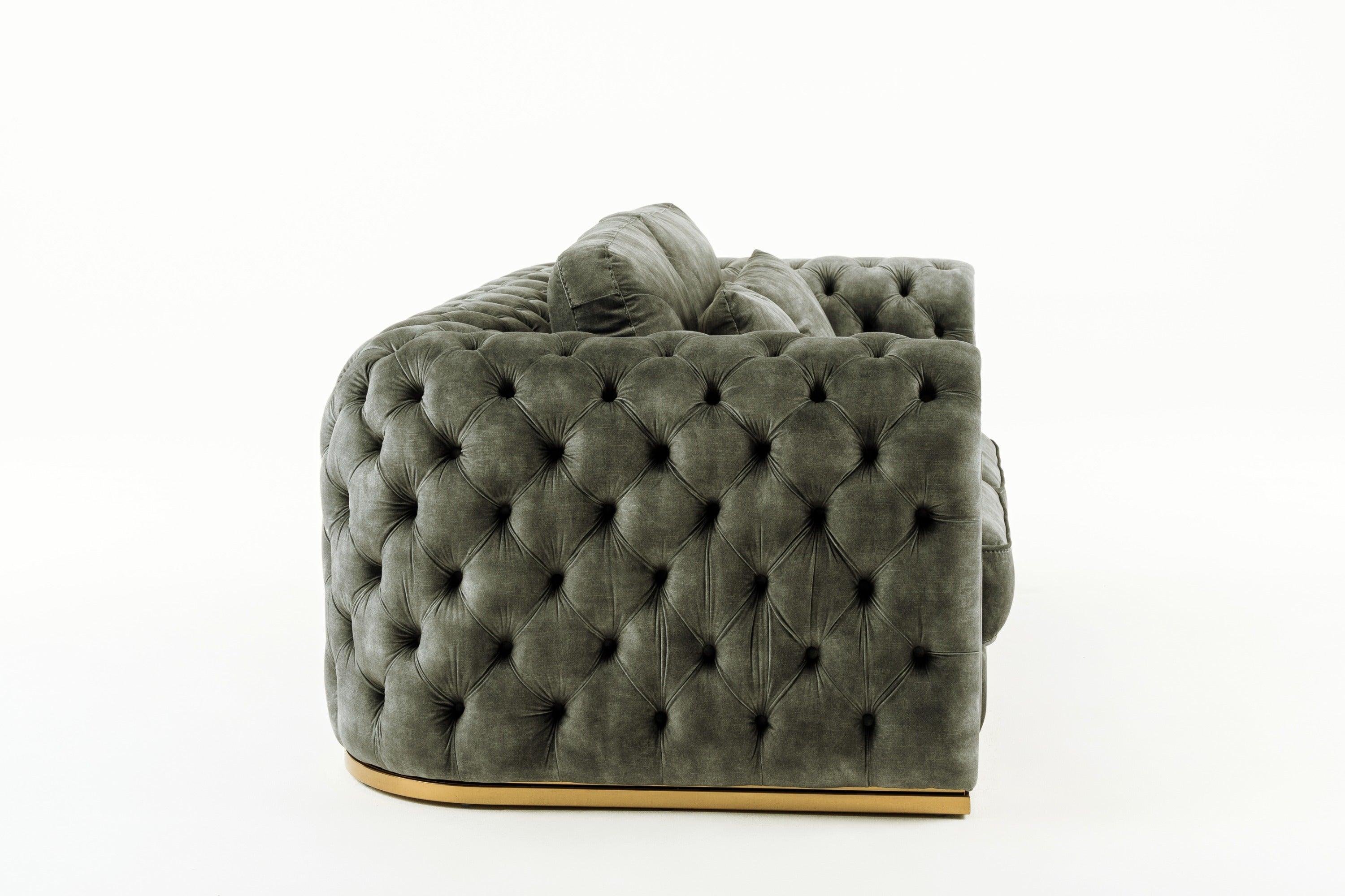Dosie Transitional Velvet Loveseat