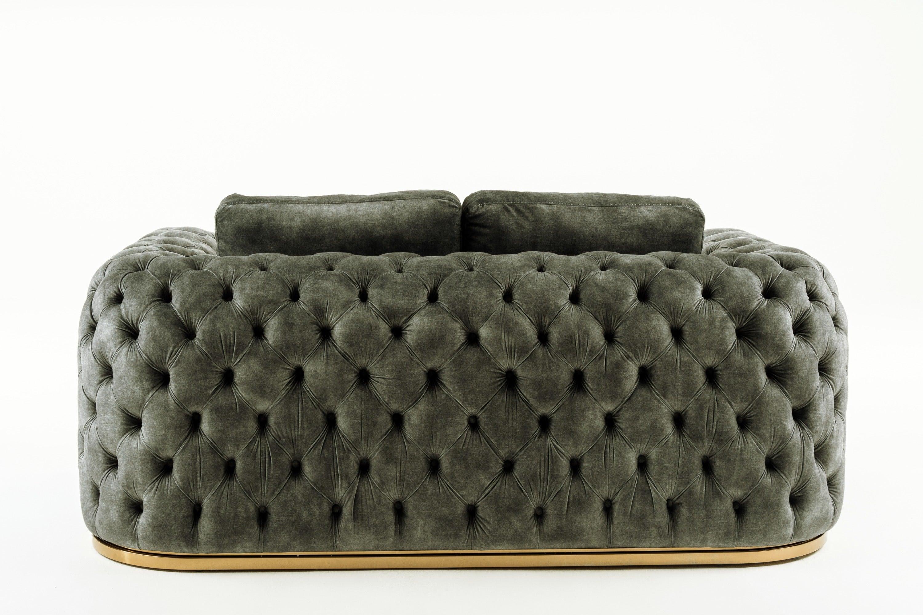 Dosie Transitional Velvet Loveseat