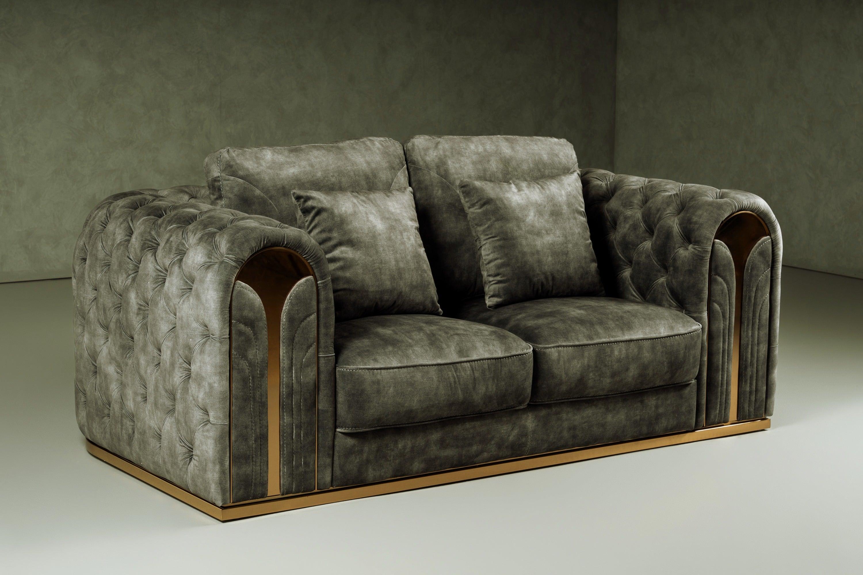 Dosie Transitional Velvet Loveseat