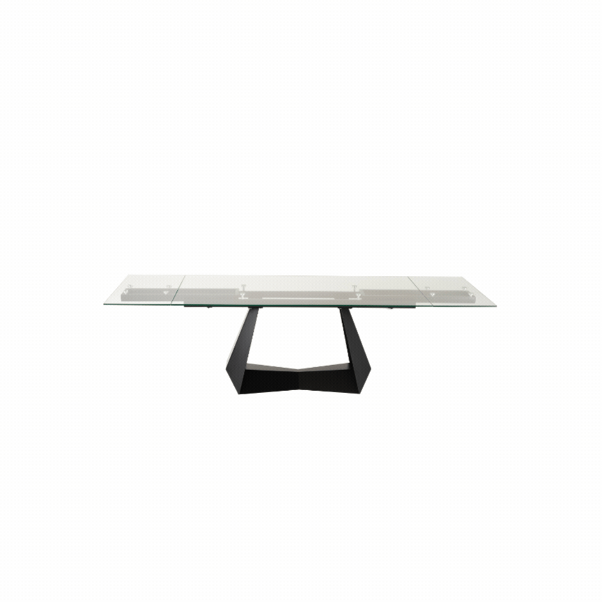 Maroney Modern and Glass Extendable 70.5"/106" Dining Table