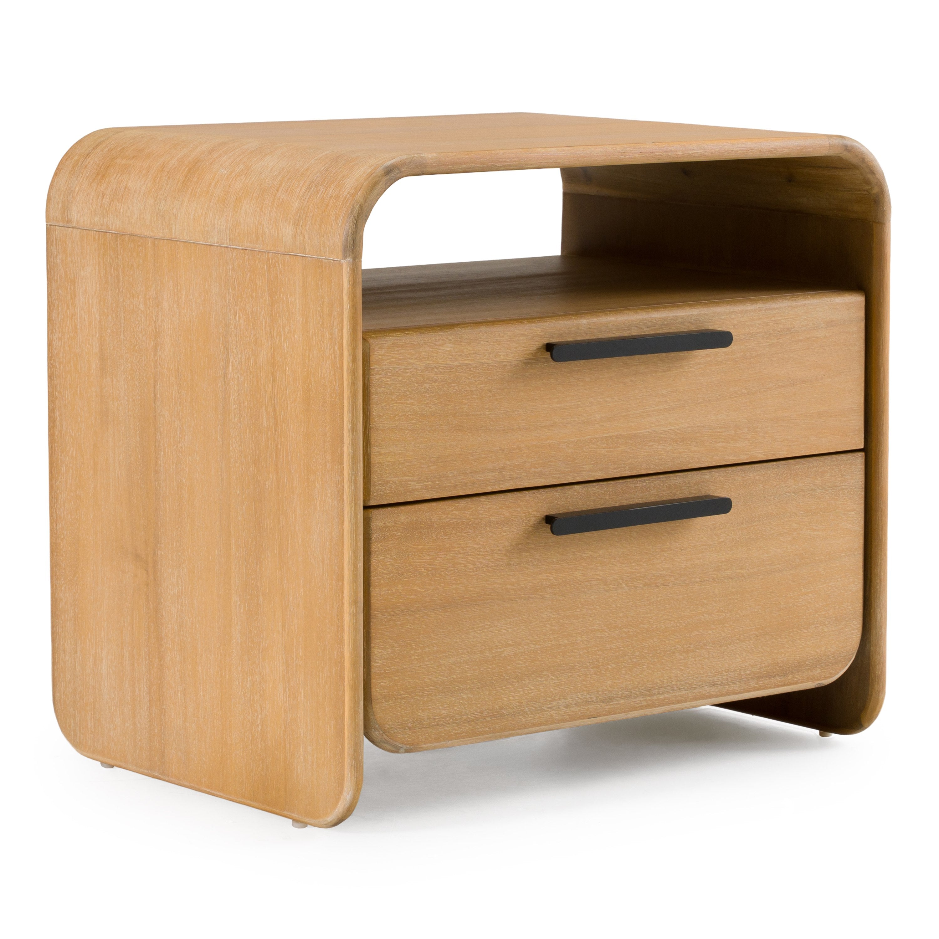 Dresden Modern Natural Acacia 2Drawer Nightstand