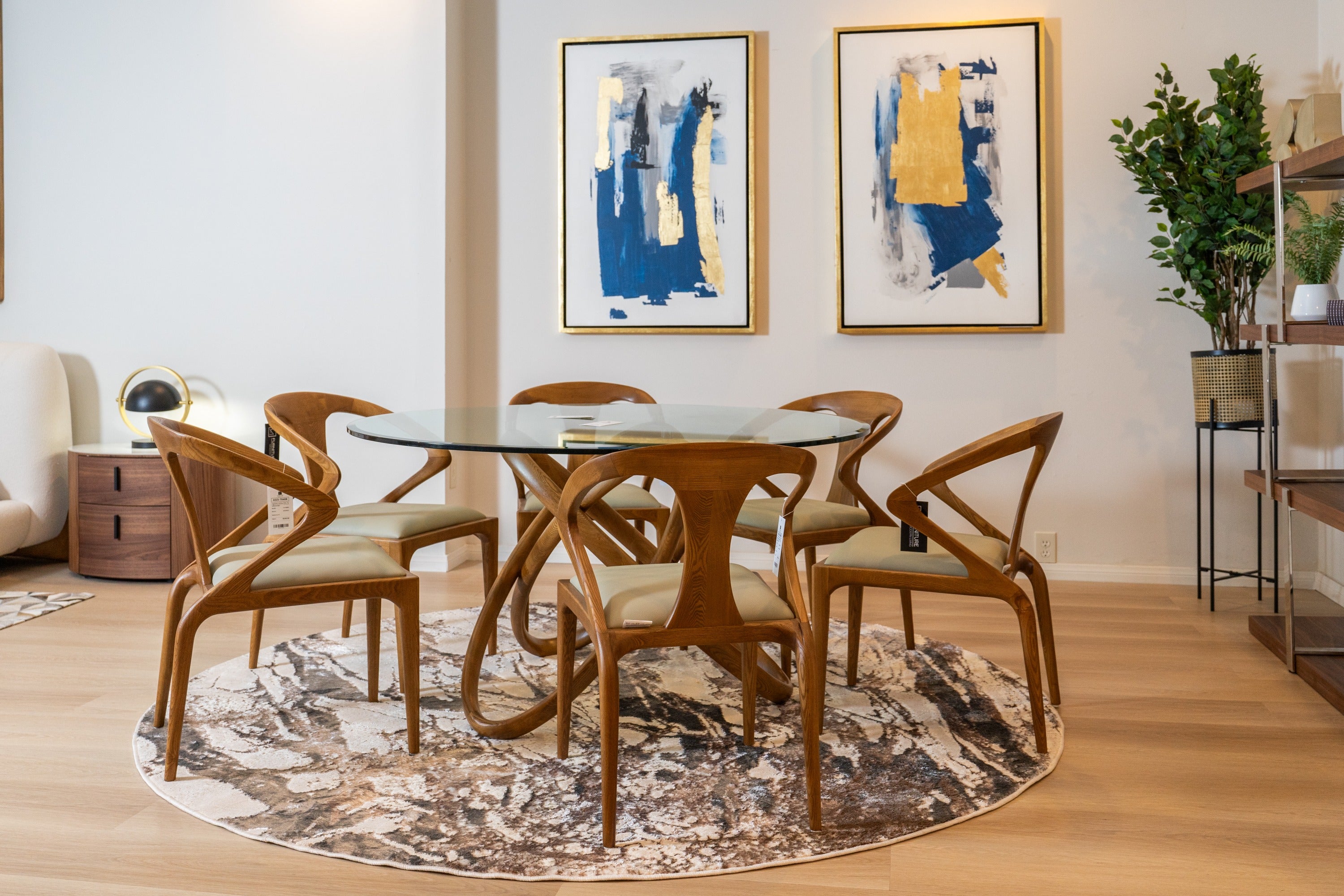 Mason Modern Round Glass Dining Table